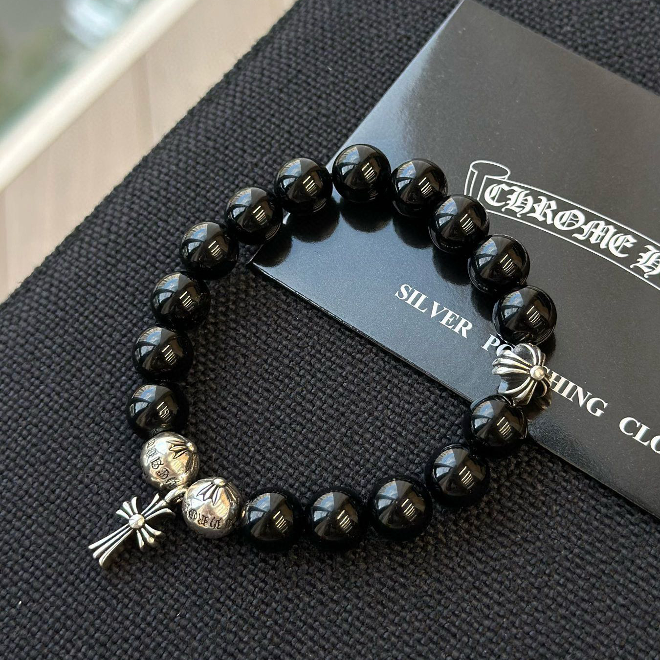 NIGO Chrome Hearts Men's And Women's Solid Color Cross Pendant Column Bracelet Jewelry Accessories #nigo77797