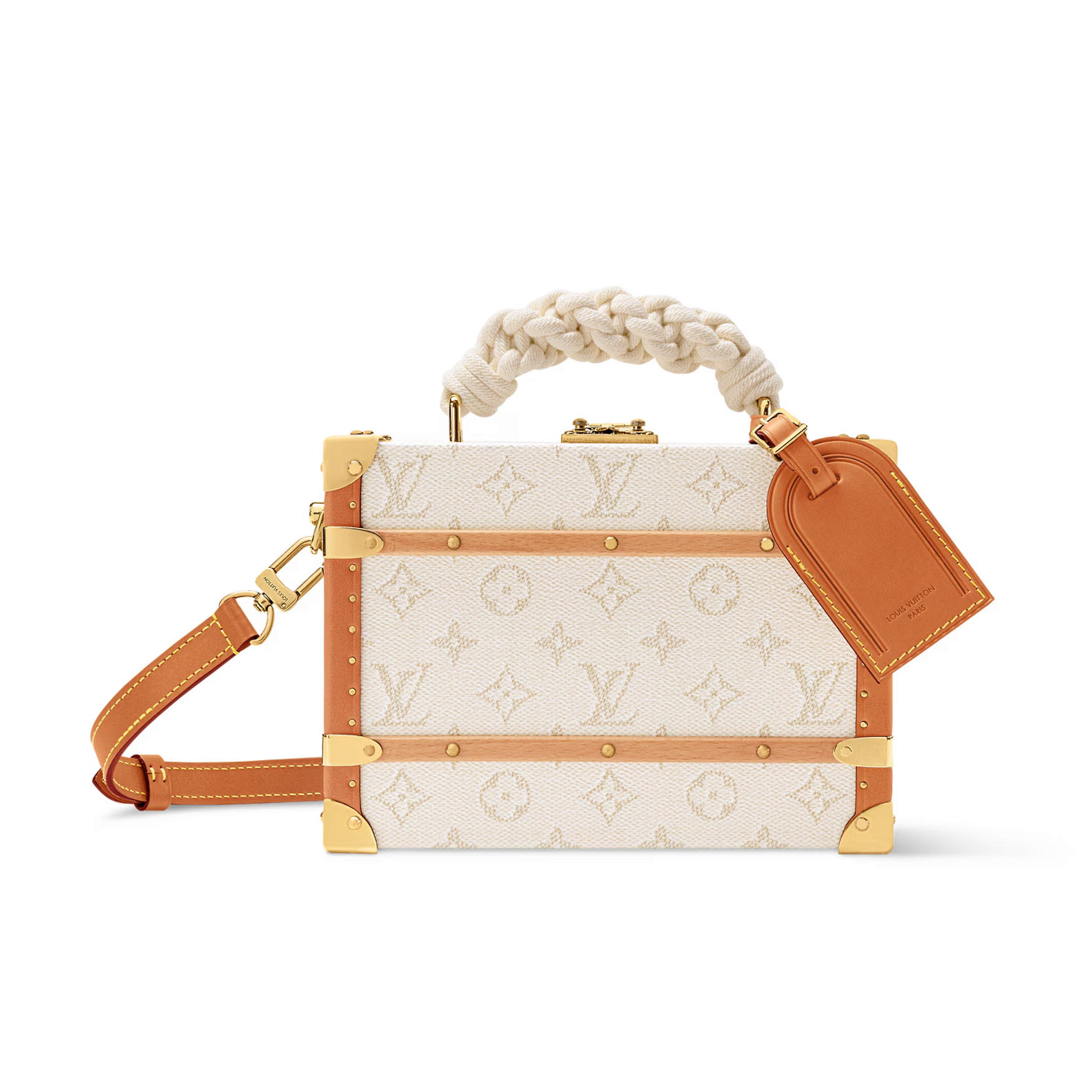 NIGO Louis Vuitton Handle Trunk Women's Solid Color Detachable Adjustable Shoulder Strap Buckle Closure Coated Canvas Box Bag Single Shoulder Crossbody Handbag Bags #nigo77789