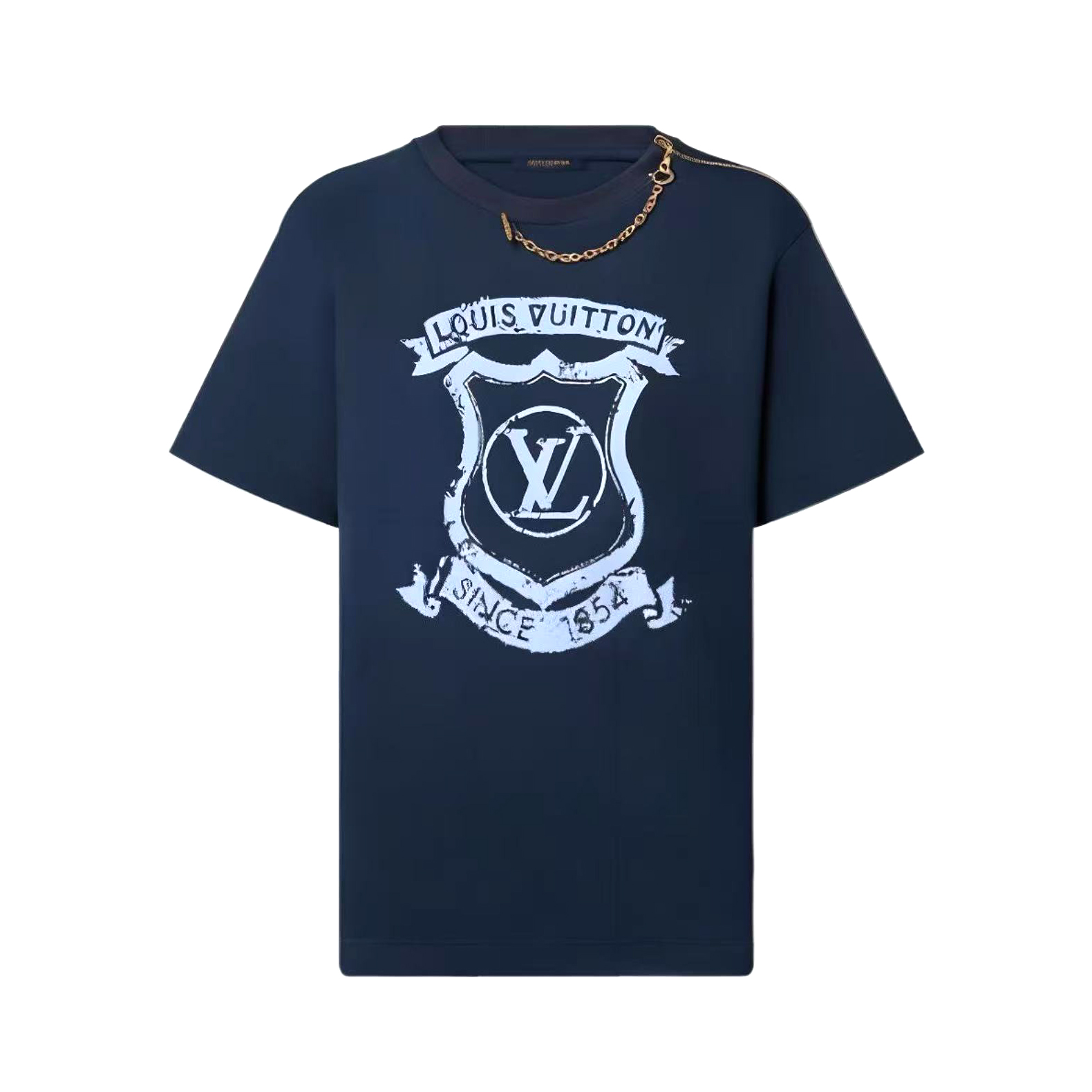 NIGO Louis Vuitton Women's Summer Solid Color Shield Pattern Printed Round Neck Cotton Short Sleeve T-Shirt #nigo77811