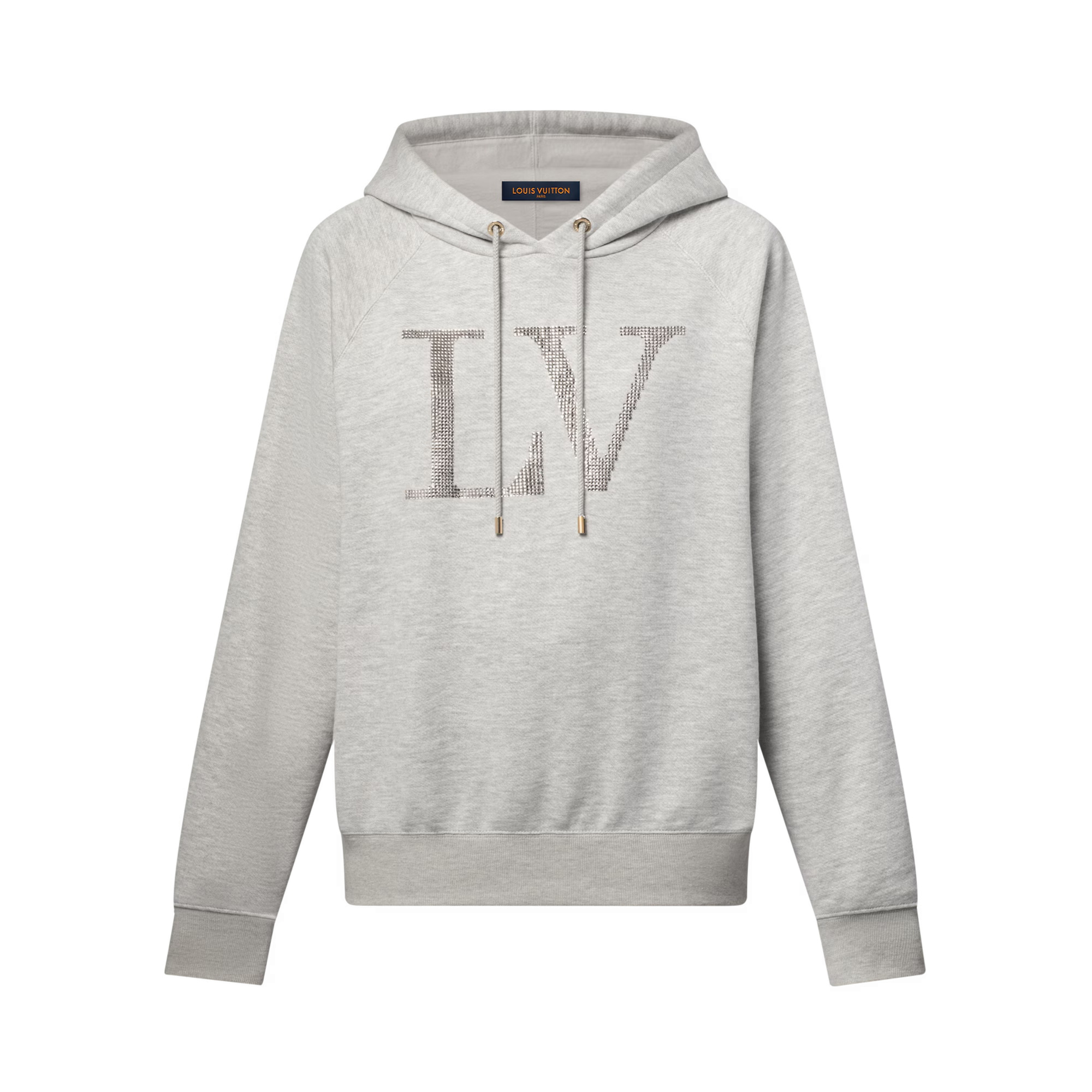 NIGO Louis Vuitton Men's and Women's Spring/Autumn Solid Color Rhinestone Logo Print Cotton Hooded Long Sleeve Sweatshirt #nigo77799