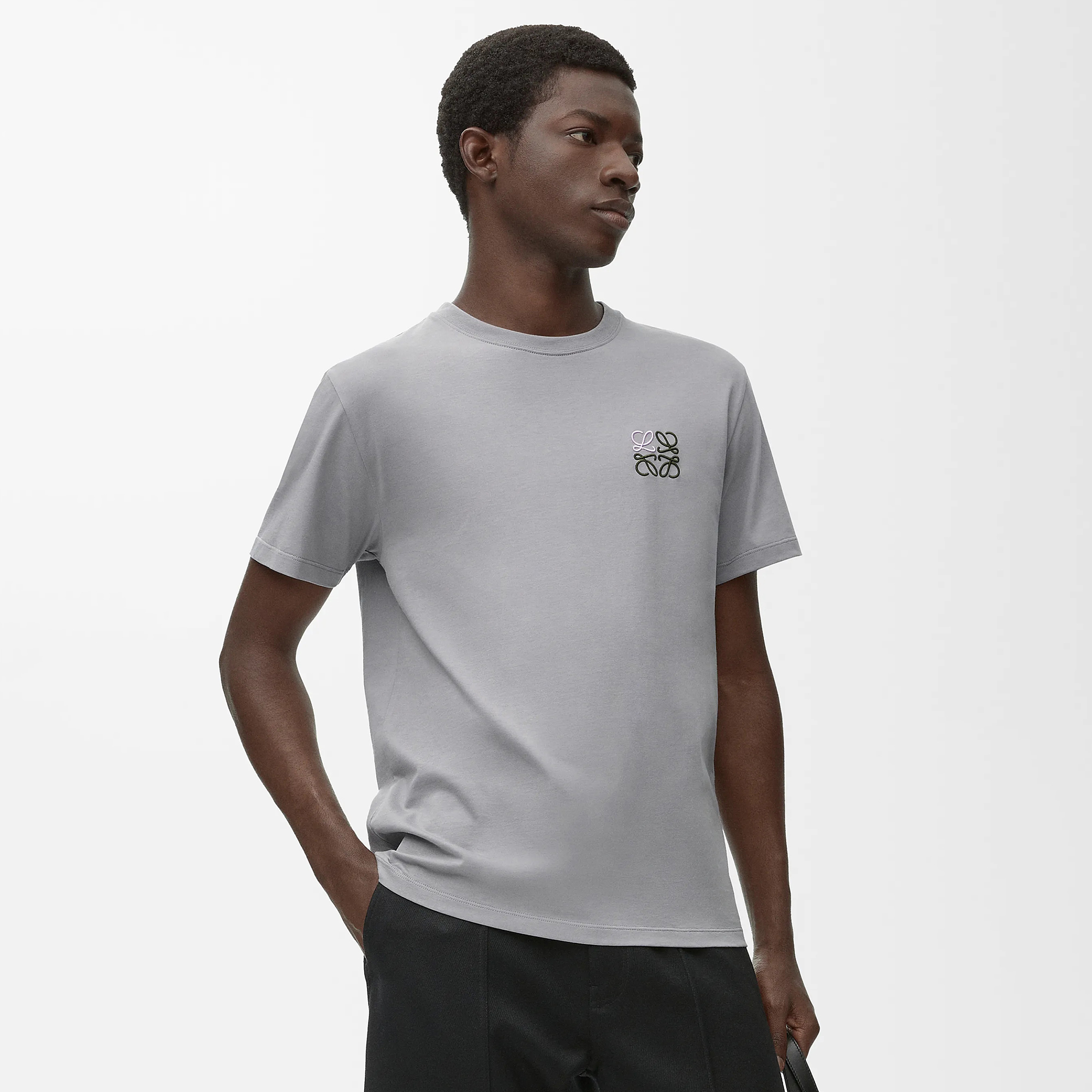 NIGO Loewe Men's and Women's Solid Color Embroidered Logo Print Round Neck Cotton Short Sleeve T-Shirt #nigo77813