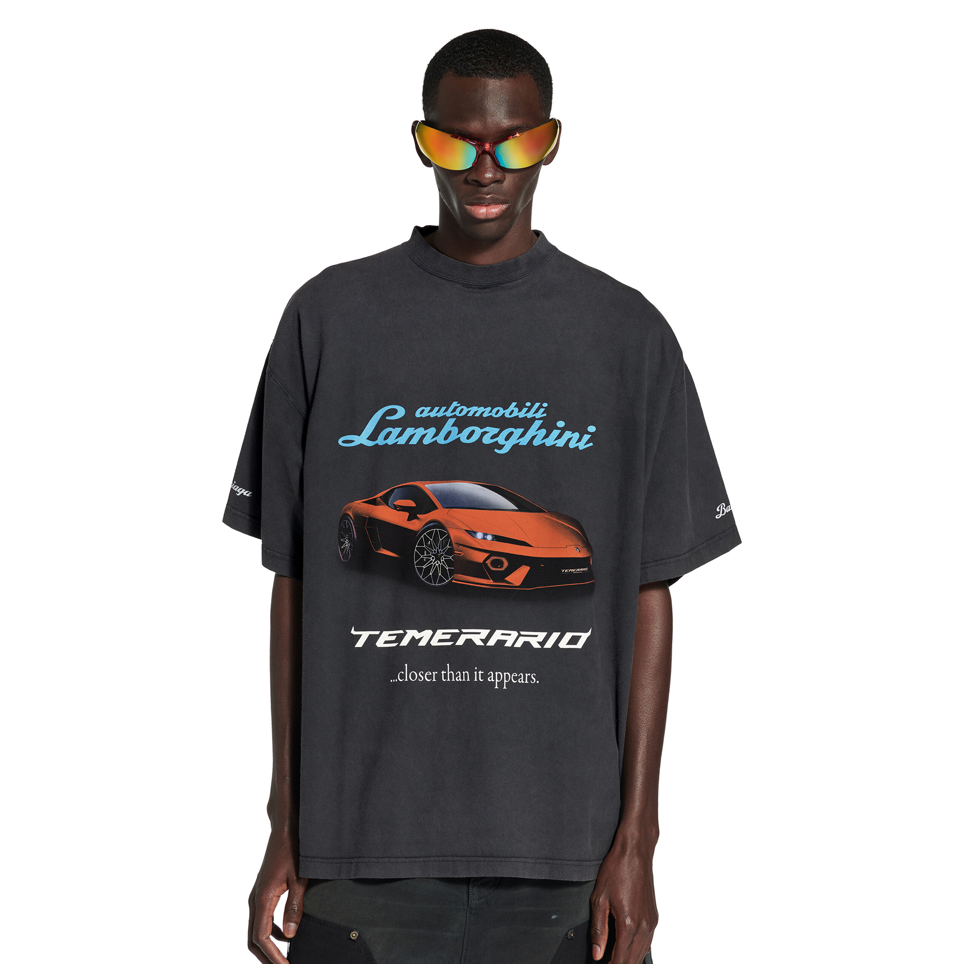 NIGO Balenciaga I Automobili Lamborghini Men's Summer Sports Car Pattern Printed Round Neck Cotton Short Sleeve T-Shirt #nigo77793