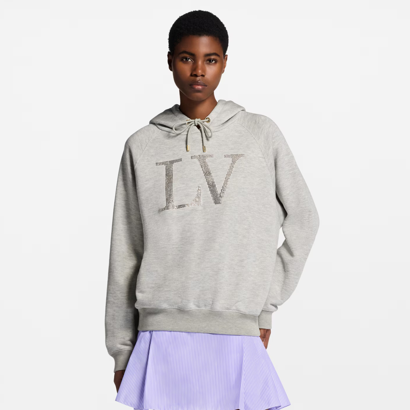 NIGO Louis Vuitton Men's and Women's Spring/Autumn Solid Color Rhinestone Logo Print Cotton Hooded Long Sleeve Sweatshirt #nigo77799