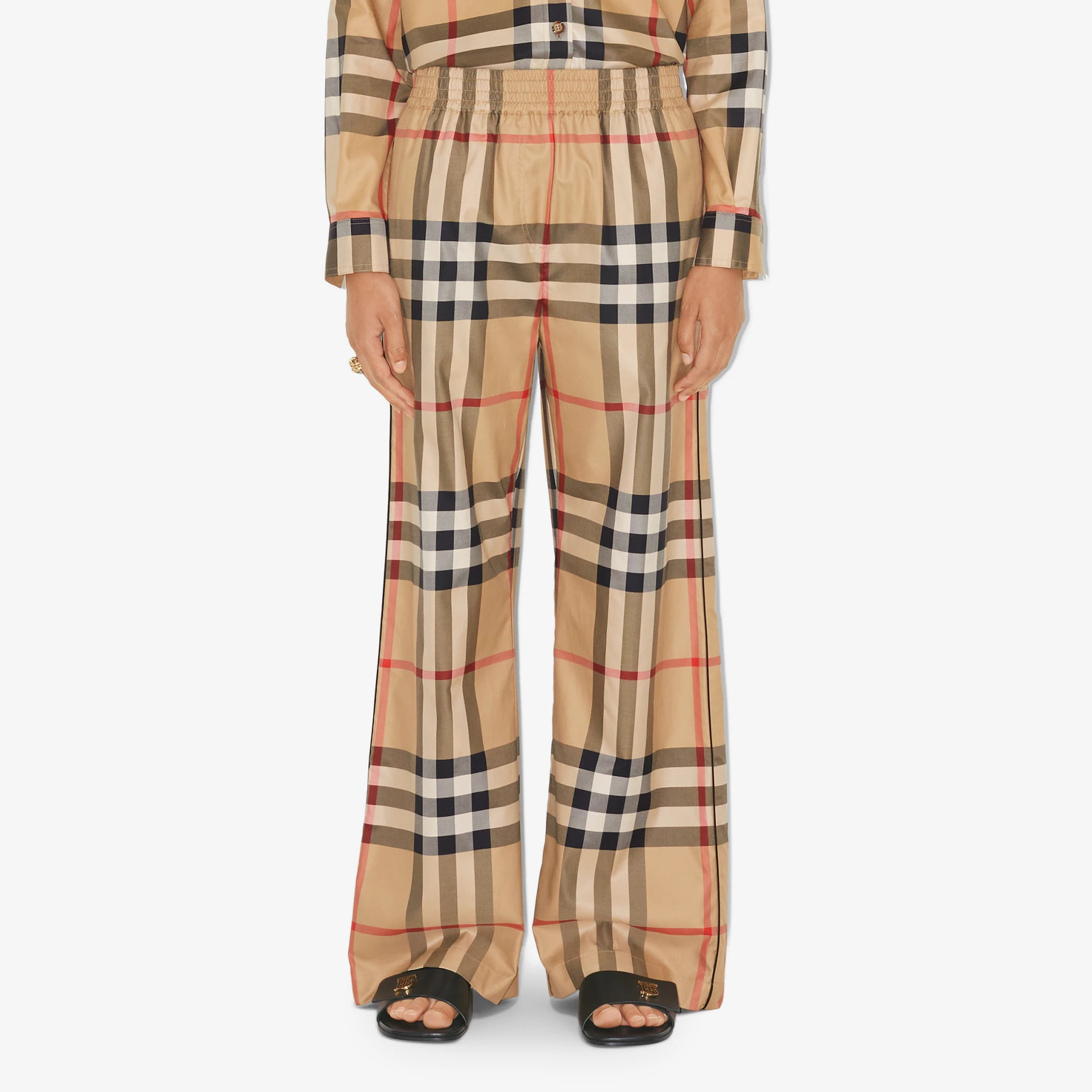 NIGO Burberry Women's Spring/Summer Checkered Print Cotton Wide Leg Pants #nigo77828