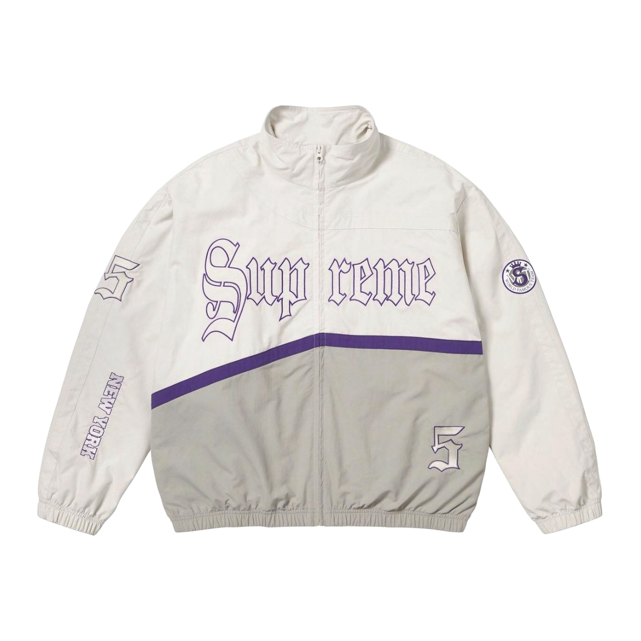 NIGO Supreme SS25 WEEK12 Old English Track Jacket Men's And Women's Spring/autumn Logo Pattern Patchwork Zipper Stand-up Collar Long-sleeved Jacket And Sweatpants Pants Set Suit #nigo77832