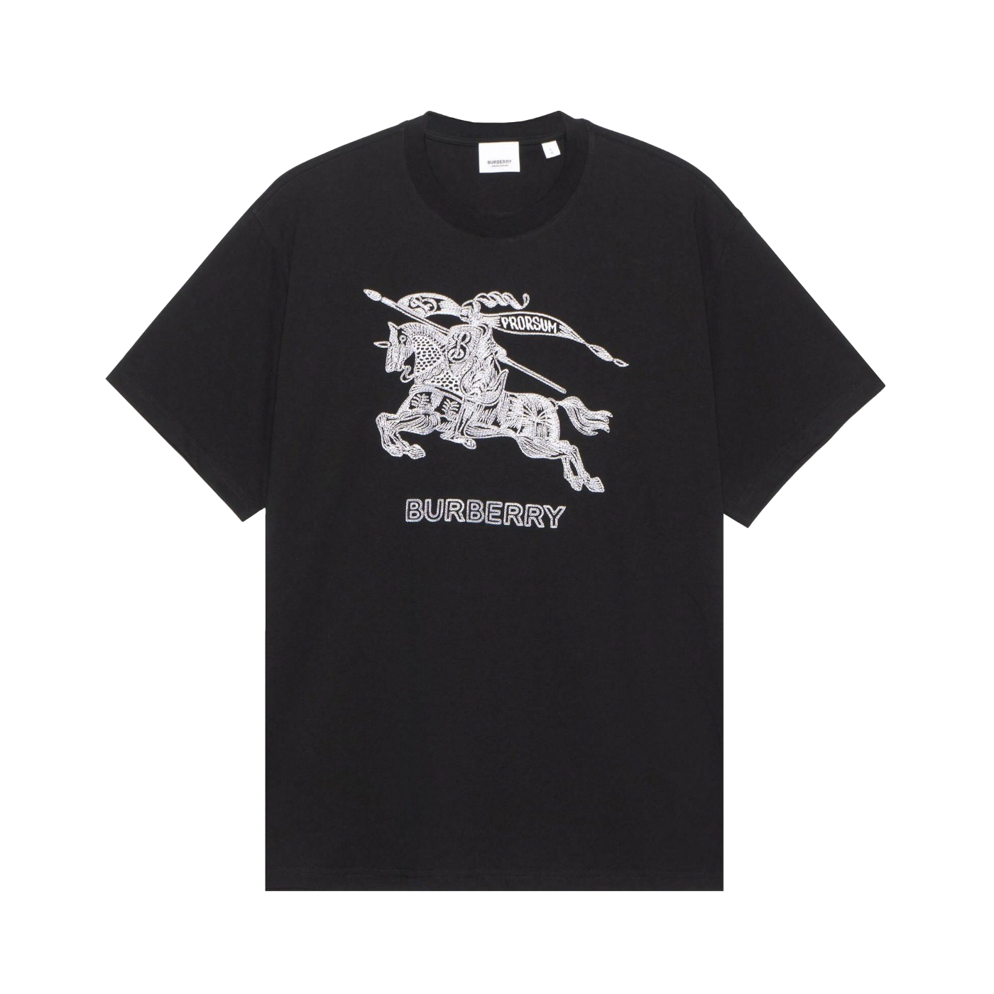 NIGO Burberry Men's Summer Embroidered Knight Pattern Printed Solid Color Crew Neck Short Sleeve T-Shirt #nigo77827
