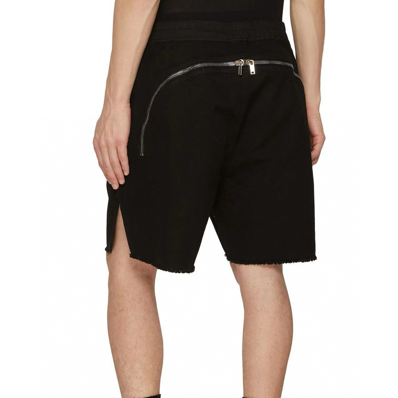 NIGO Rick Owens Men's Spring/Summer Drawstring Tie Mid Waist Cotton Solid Color Loose Casual Shorts Back Zipper Ngvp #nigo1951