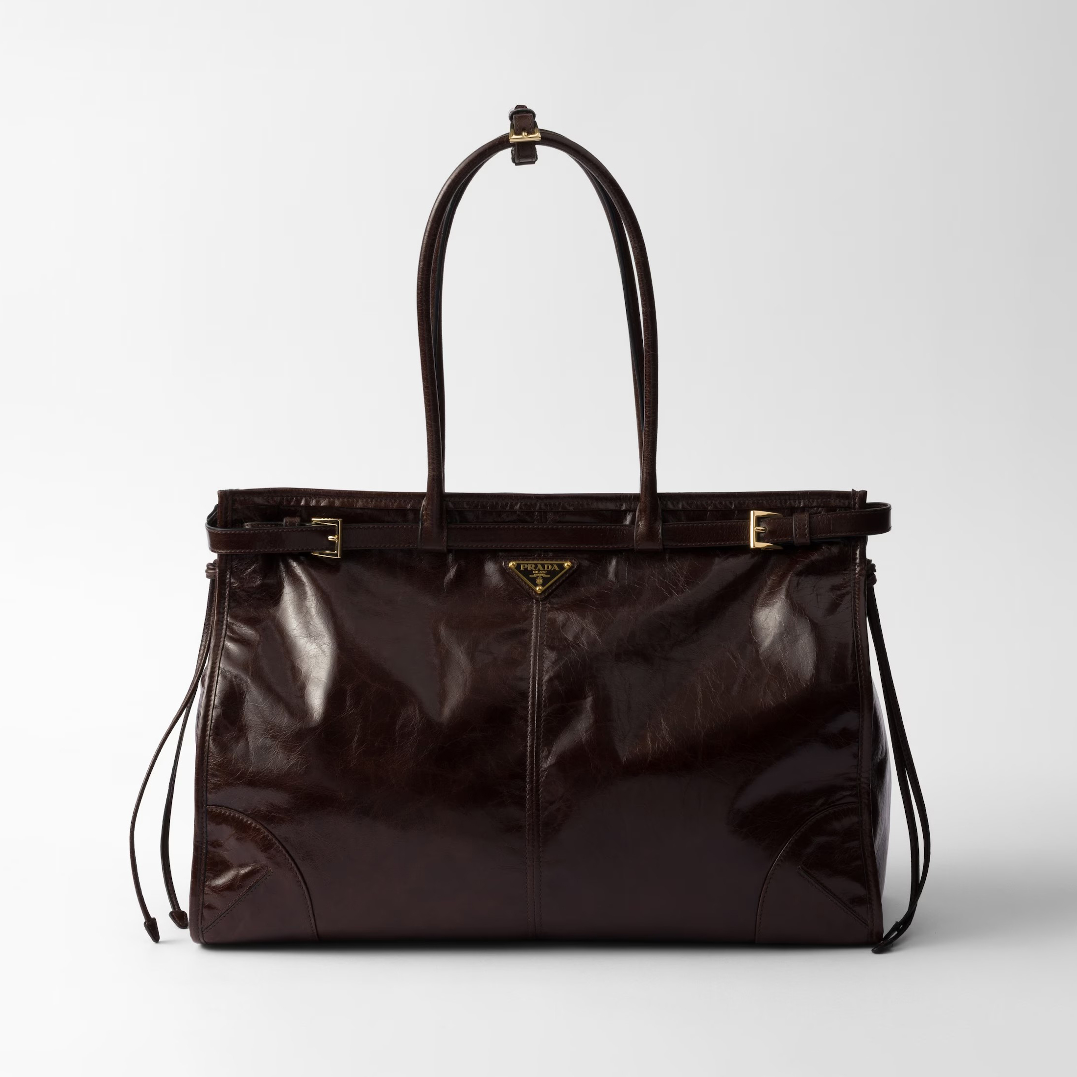 NIGO Prada Bonnie Soft Lux Women's Series Solid Color Oil-Waxed Leather Logo Handbag Casual Crossbody Bag Bags #nigo77824