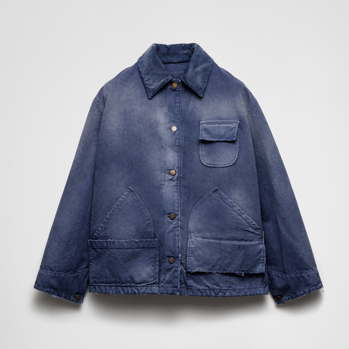 NIGO Prada Women's Canvas Trucker Jacket Logo Lapel Single Breasted Solid Color Vintage Multi-Pocket Long Sleeve Workwear Jacket Ngvp #nigo2113