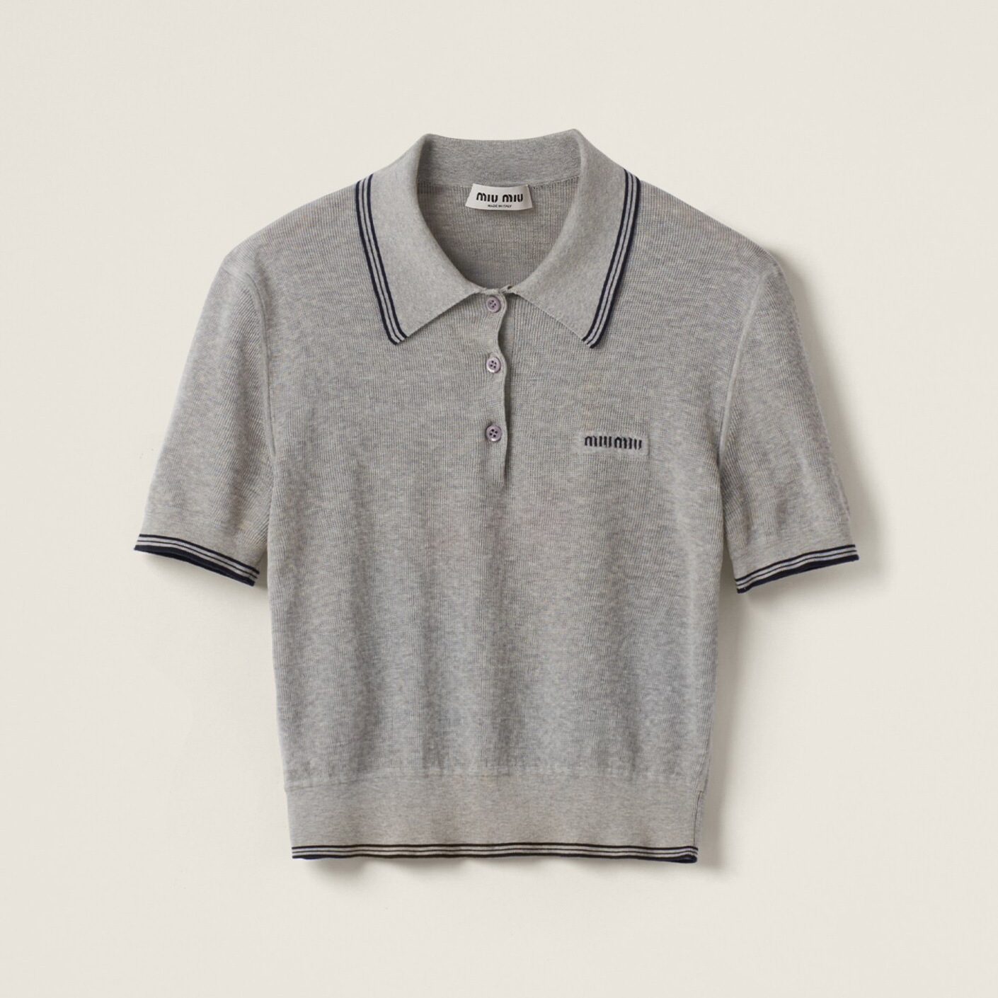 NIGO MiuMiu Women's Summer Solid Color Embroidered Logo Knitted Polo Shirt Short Sleeve T-Shirt #nigo77843