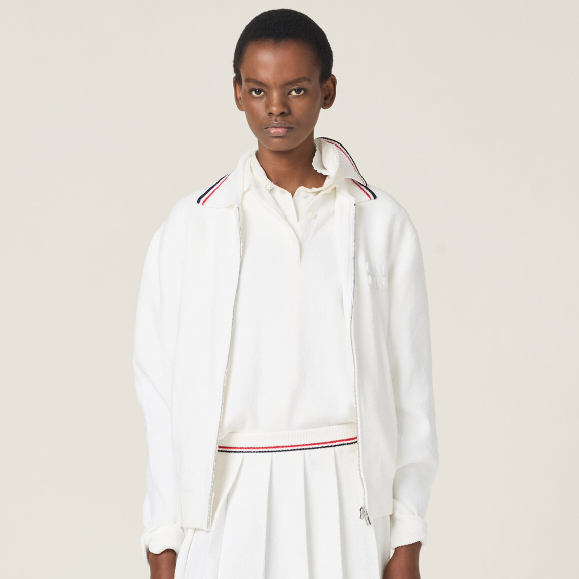 NIGO MiuMiu Women's Spring/Autumn Solid Color Zipper Loose Fit Cardigan Jacket #nigo77848