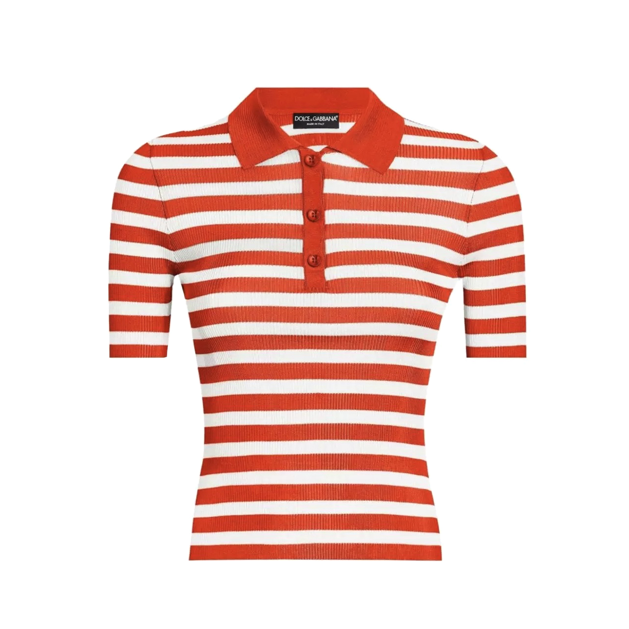 NIGO Dolce&Gabbana Women's Summer Striped Printed Polo Neck Knitted Short Sleeve T-Shirt #nigo77874