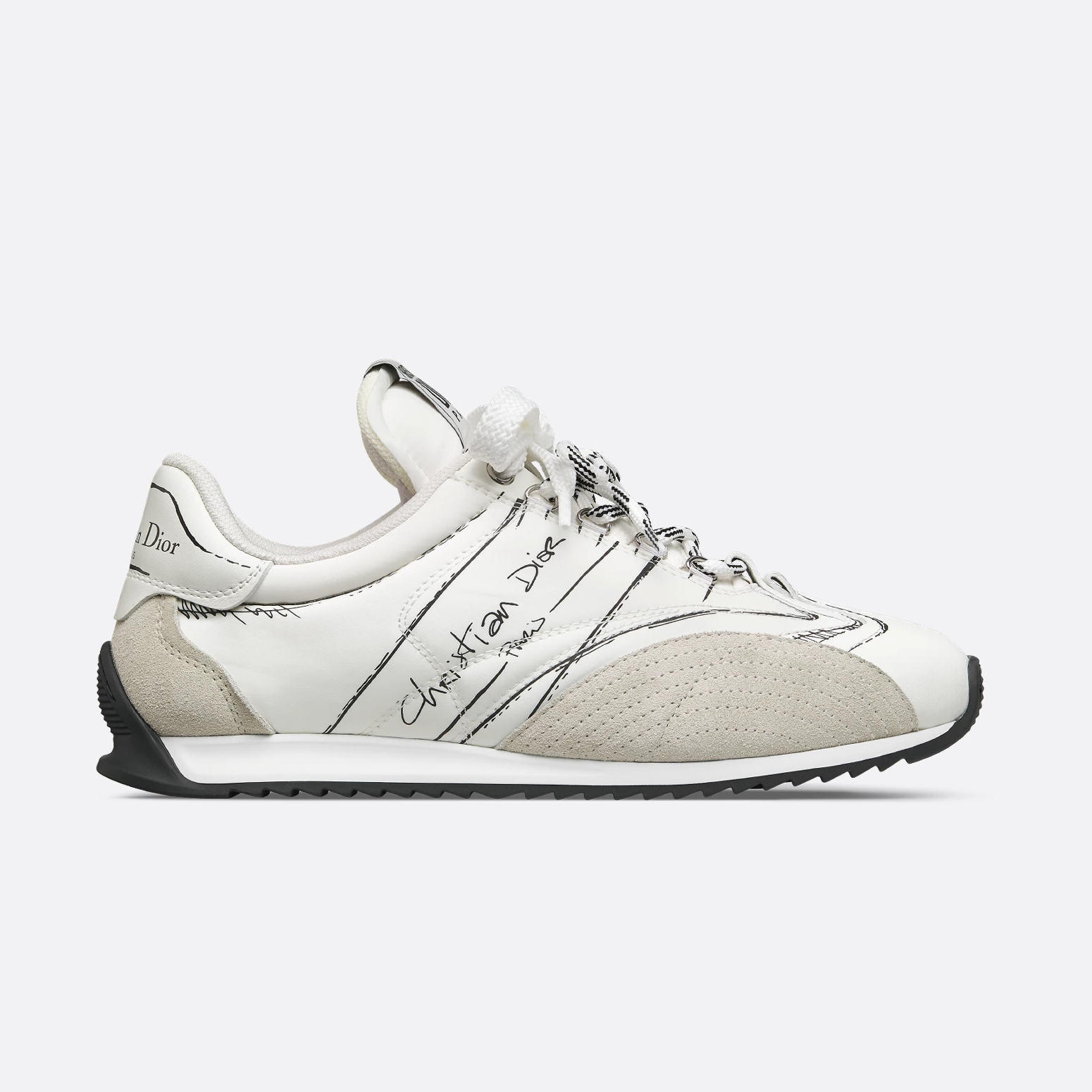 NIGO Dior D-Sketch Men's And Women's Solid Color Nylon And Cowhide Leather Letter Print Round Toe Low-top Lace-up Casual Shoes #nigo77873