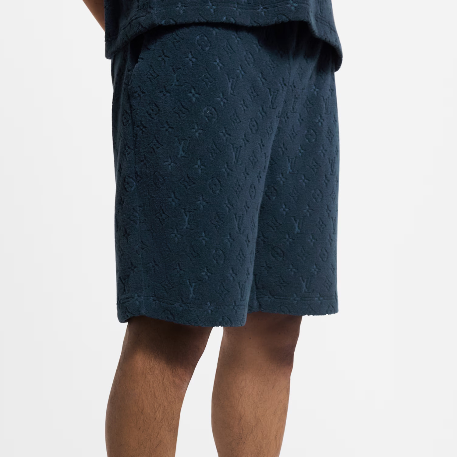 NIGO Louis Vuitton Men's Summer Solid Color Letter Print Cotton Terry Cloth Drawstring Shorts #nigo77875