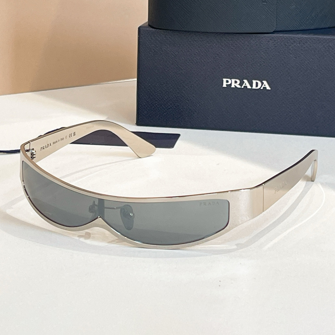 NIGO Prada Women's Solid Color Narrow Mask Irregular Shape Plate Frame Sunglasses Glasses #nigo77872