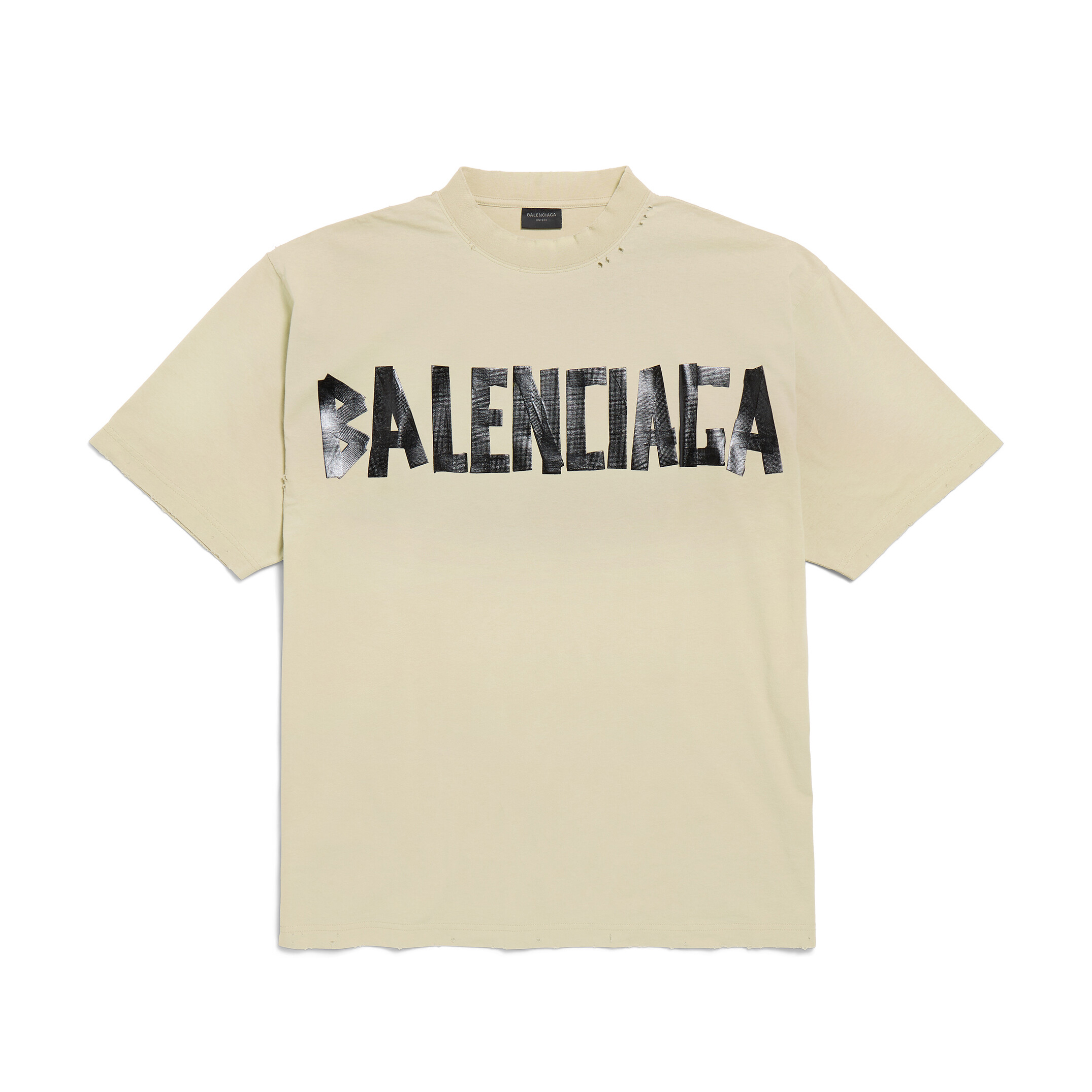 NIGO Balenciaga Tape Type Men's and Women's Summer Tape Letter Print Solid Color Cotton Crew Neck Short Sleeve T-Shirt #nigo77878