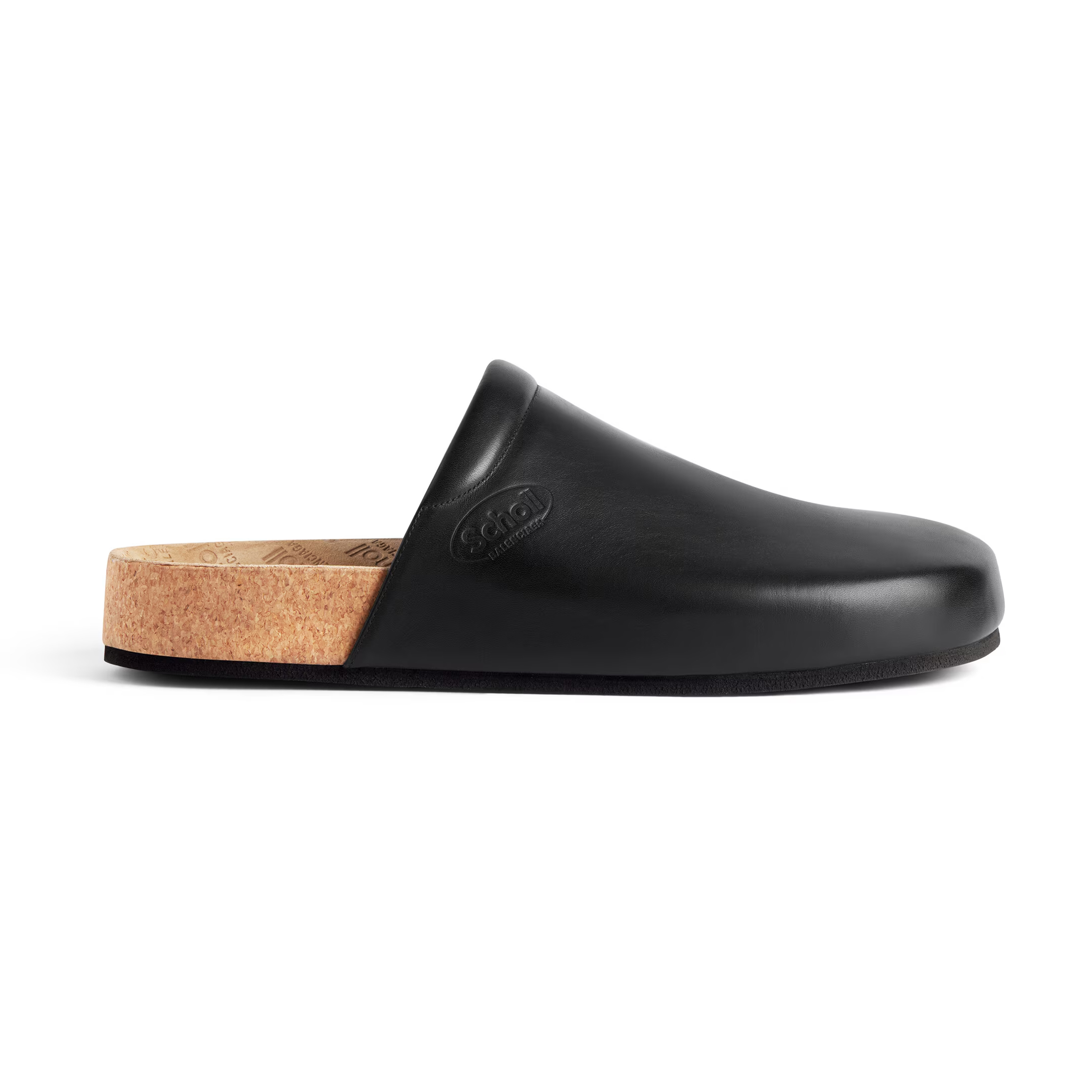 NIGO Balenciaga Men's Balenciaga I Scholl Flat Mule In Black Cowhide Flat Logo Birkenstock Shoes Fashion Temperament Trend Casual Shoes Slippers Ngvp #nigo1973