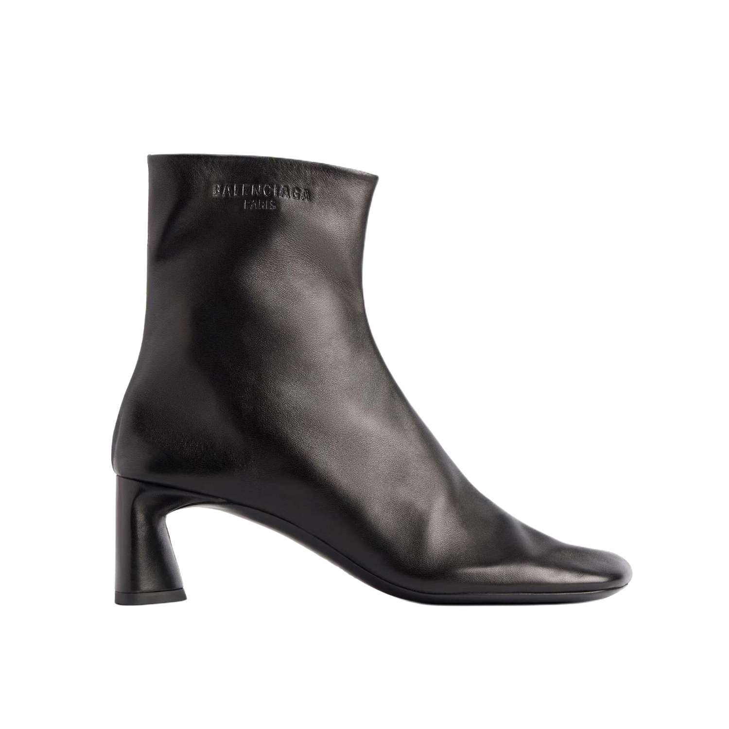 NIGO Balenciaga DUTY FREE Women's Solid Color Letter Print Cowhide Square Toe Chunky Heel Short Boots Shoes #nigo77869