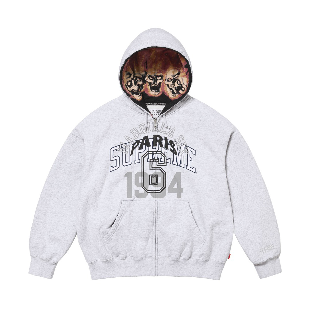 NIGO SUPREME X MM6 MAISON MARGIELA Men's Spring/Autumn Solid Colour Letter Print Hooded Skull Ghost Fire Print Zipper Long Sleeve Hooded Jacket #nigo77861