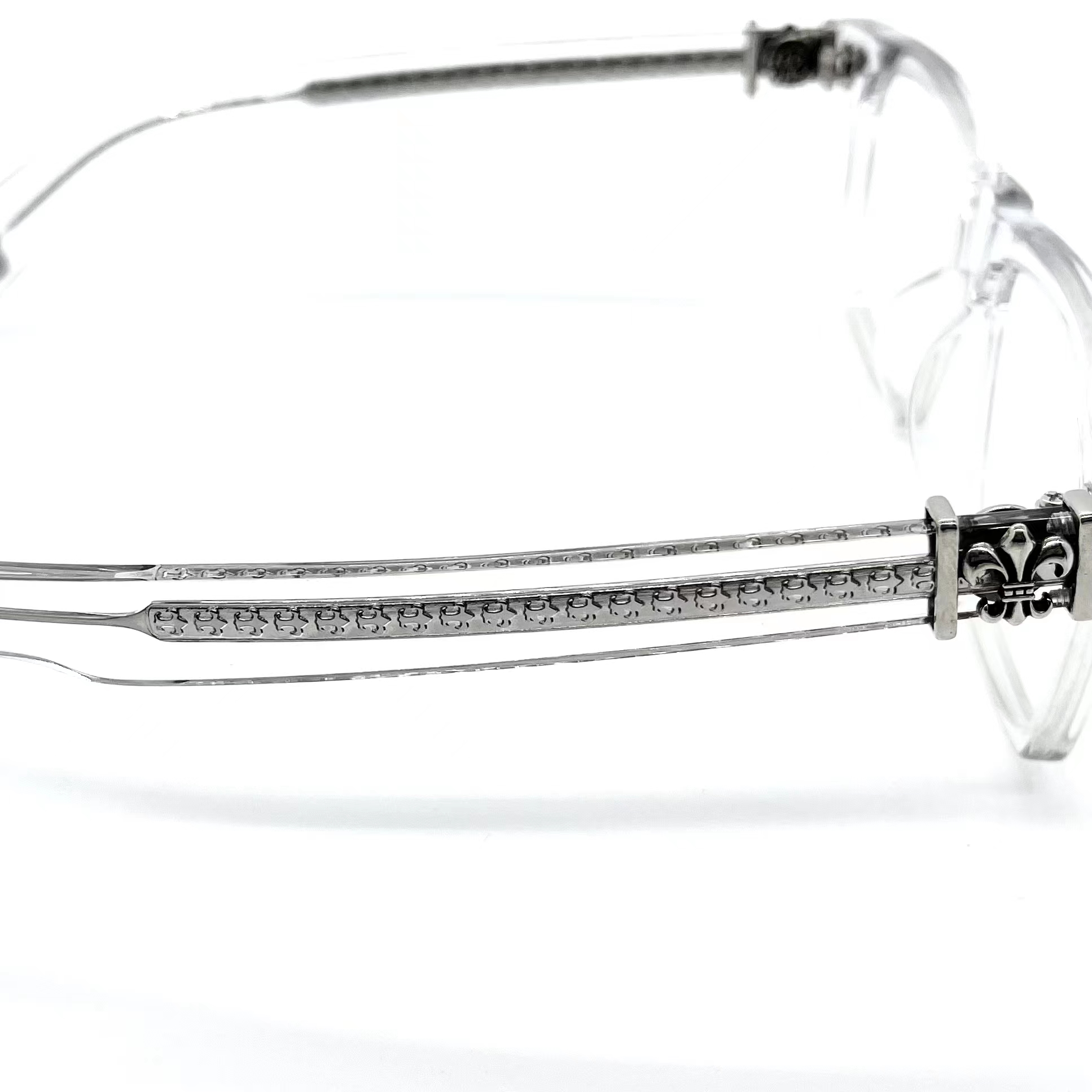NIGO Chrome Hearts Men's And Women's Metal Engraved Temple Transparent Square Frame Optical Glasses #nigo77867