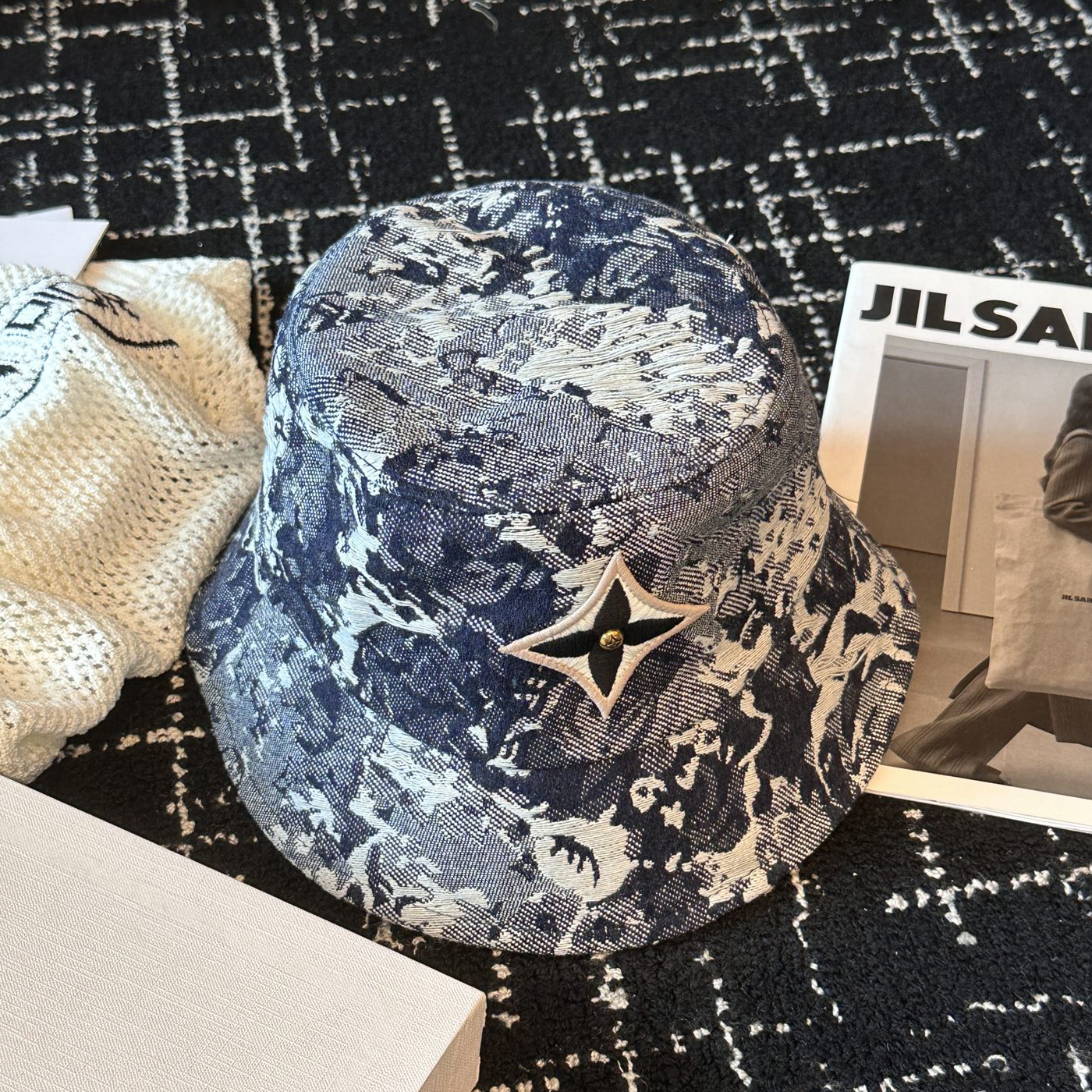 NIGO Louis Vuitton Men's and Women's Embroidered Logo Jacquard Denim Baseball Cap Hat #nigo77871