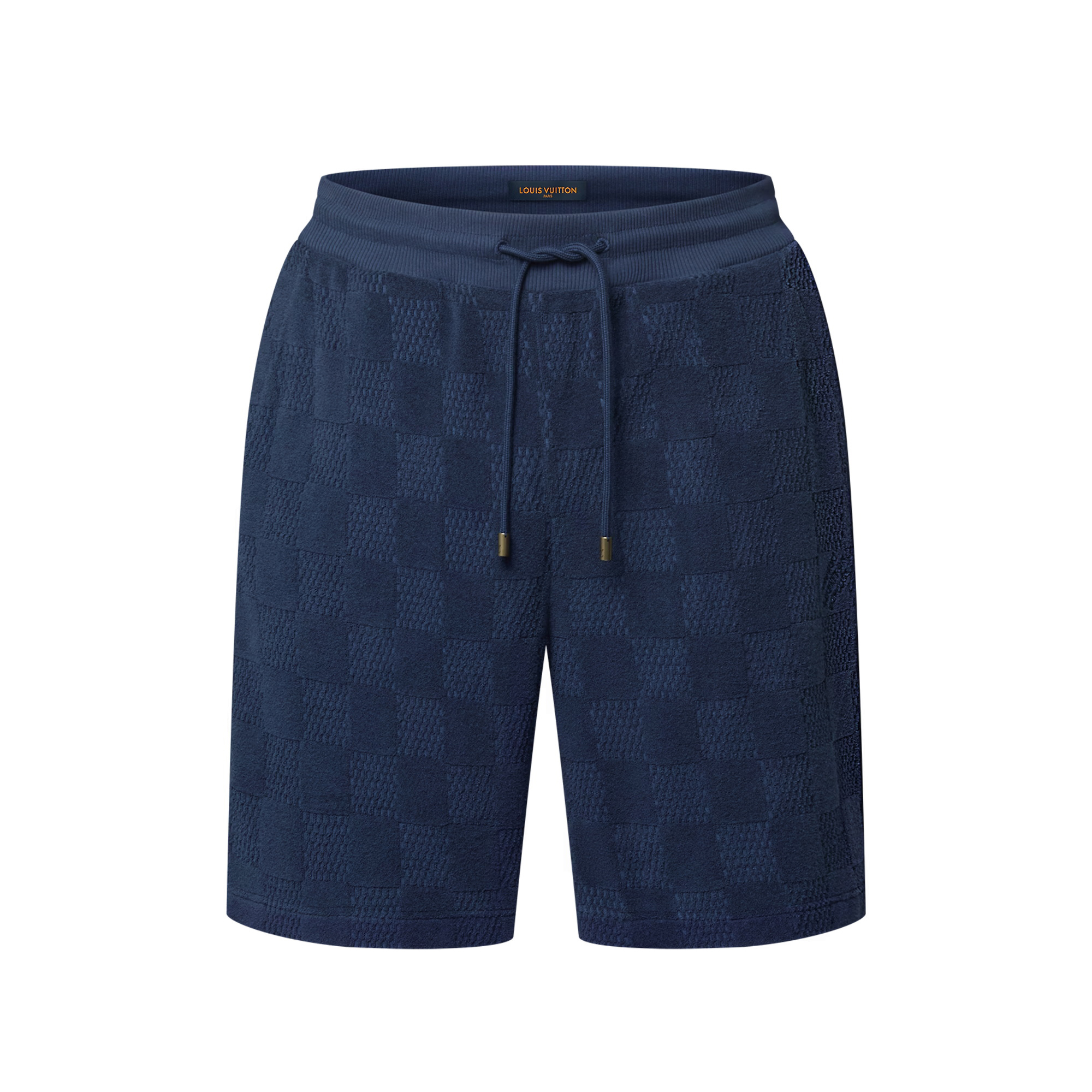 NIGO Louis Vuitton Men's Summer Solid Color Checkered Print Cotton Terry Cloth Drawstring Shorts #nigo77876