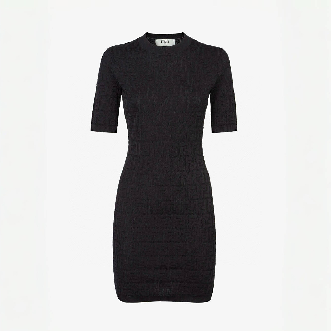 NIGO Fendi Women's Summer Solid Color Letter Print Cotton Round Neck Short Sleeve Dress #nigo77894