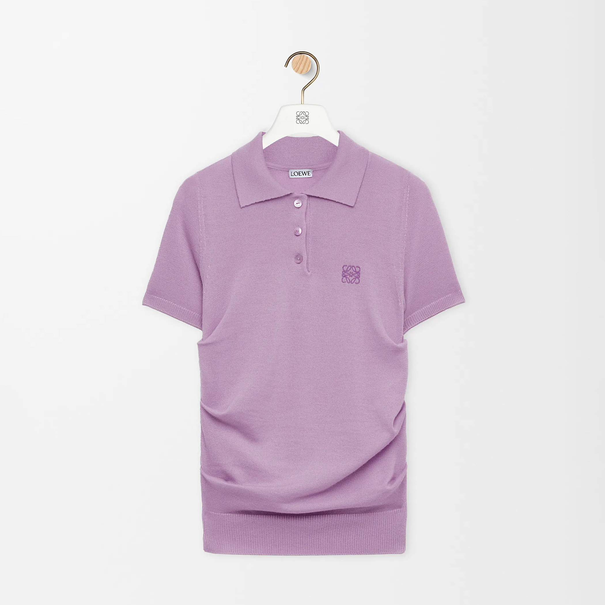 NIGO Loewe Women's Summer Solid Color Cashmere Polo Neck Short Sleeve T-Shirt #nigo77892