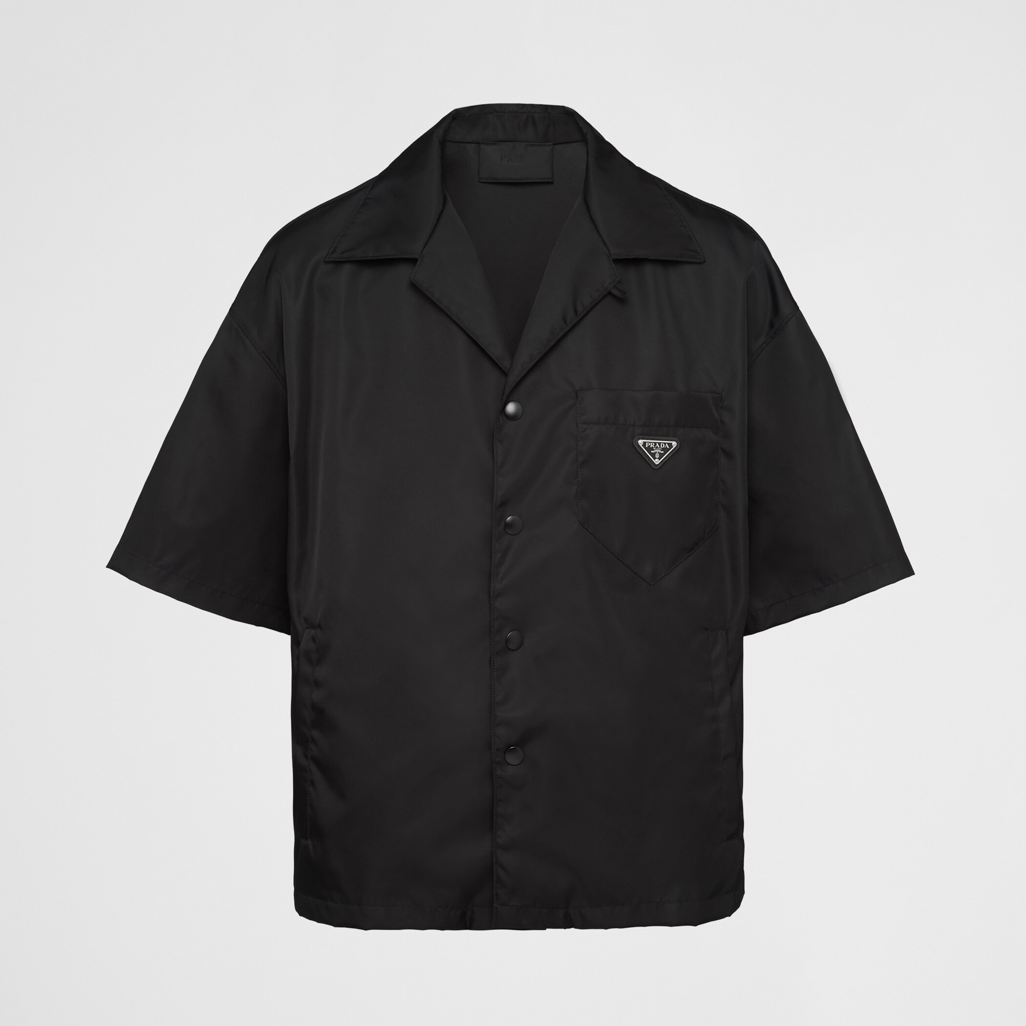 NIGO Prada Men's Summer Solid Color Nylon Fabric V-neck Single Button Short Sleeved Shirt And Casual Nylon Shorts Set Suit #nigo77911