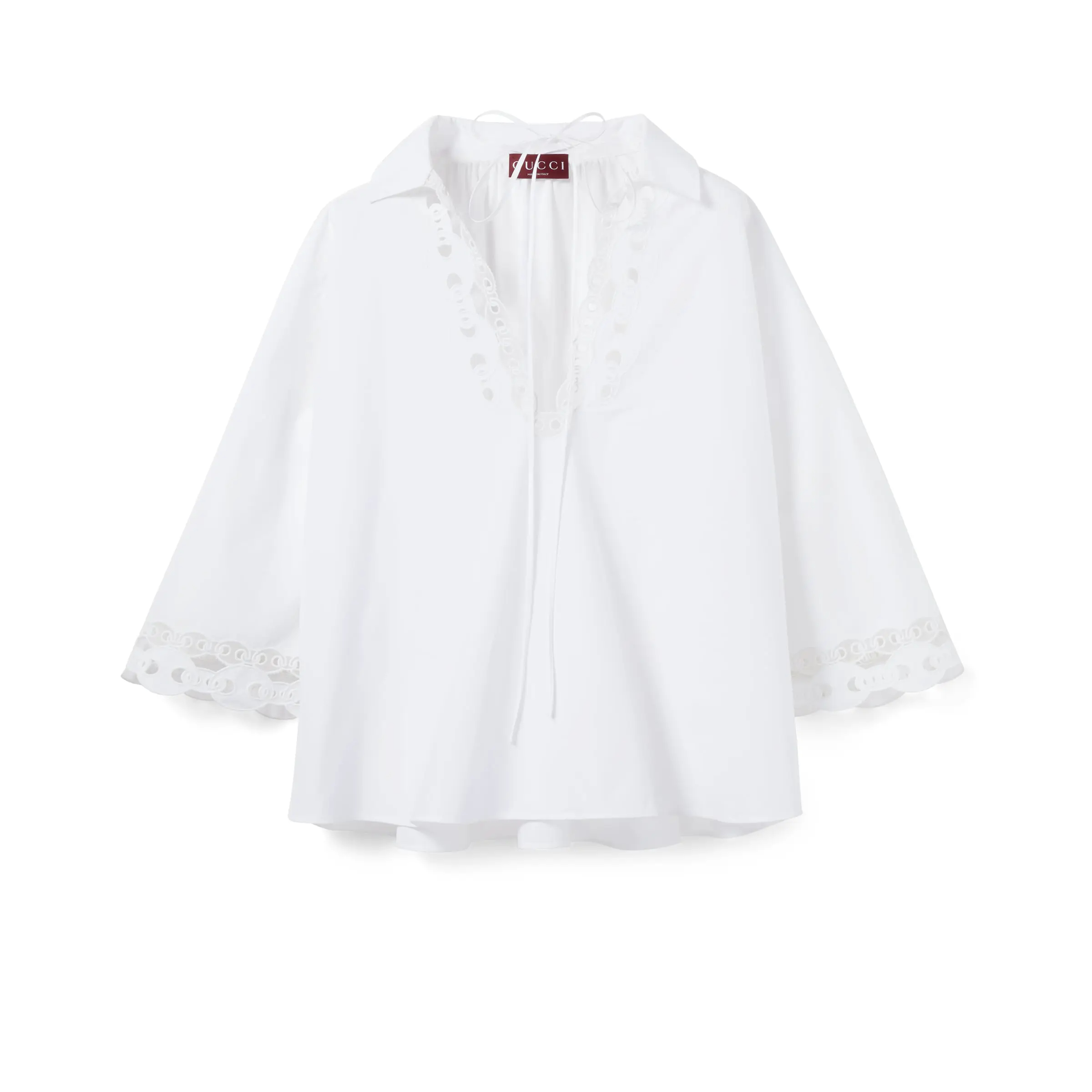 NIGO Gucci Women's Spring And Summer Decoration Cotton Poplin Shirt Hollow Anchor Chain Embroidery White Shirt Shorts Fashion Trend Casual Set Suit  Ngvp #nigo1989