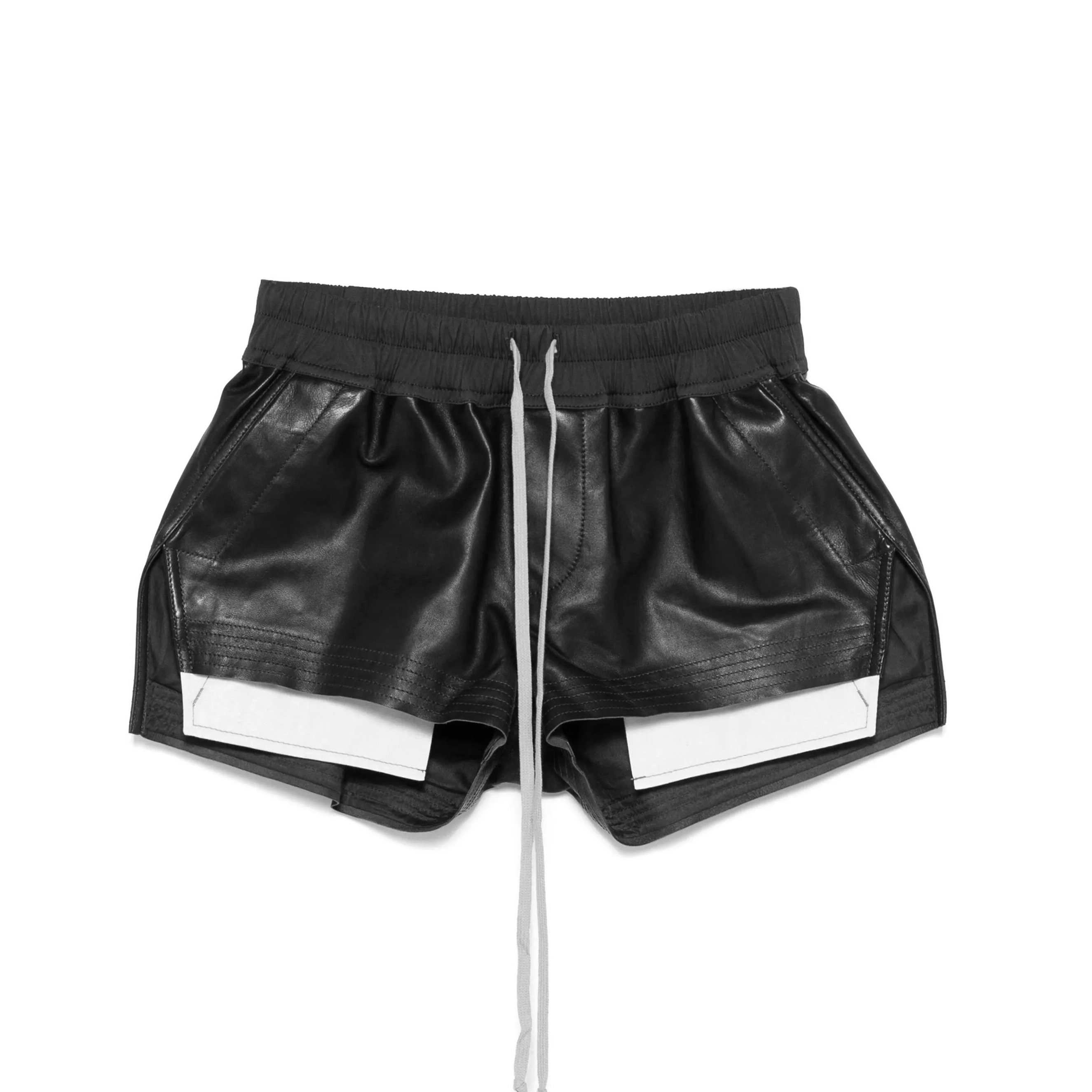 NIGO Rick Owens Women's Summer Solid Colour Drawstring Leather Trendy Casual Shorts #nigo77918