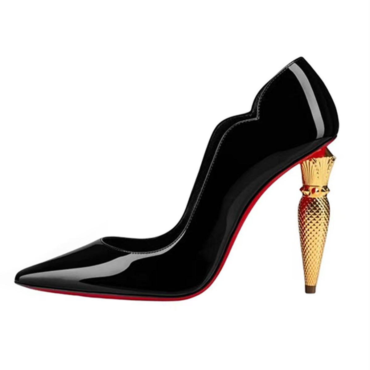 NIGO Christian Louboutin Lipchick Pump Series Hot Chick Shoe Style Cl Crepe Satin Rhinestone Embellishment Asymmetrical Heel High Heels 10cm Women's Black Nude Shoes Ngvp #nigo1997