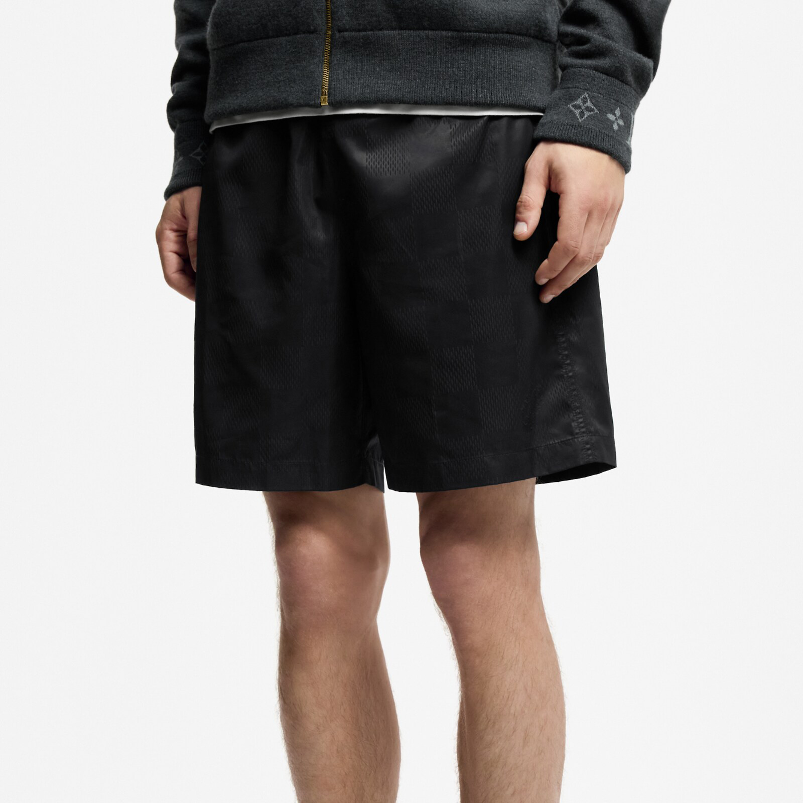 NIGO Louis Vuitton Men's Summer Solid Color Subtle Pattern Elastic Tech Fabric Beach Shorts #nigo77952