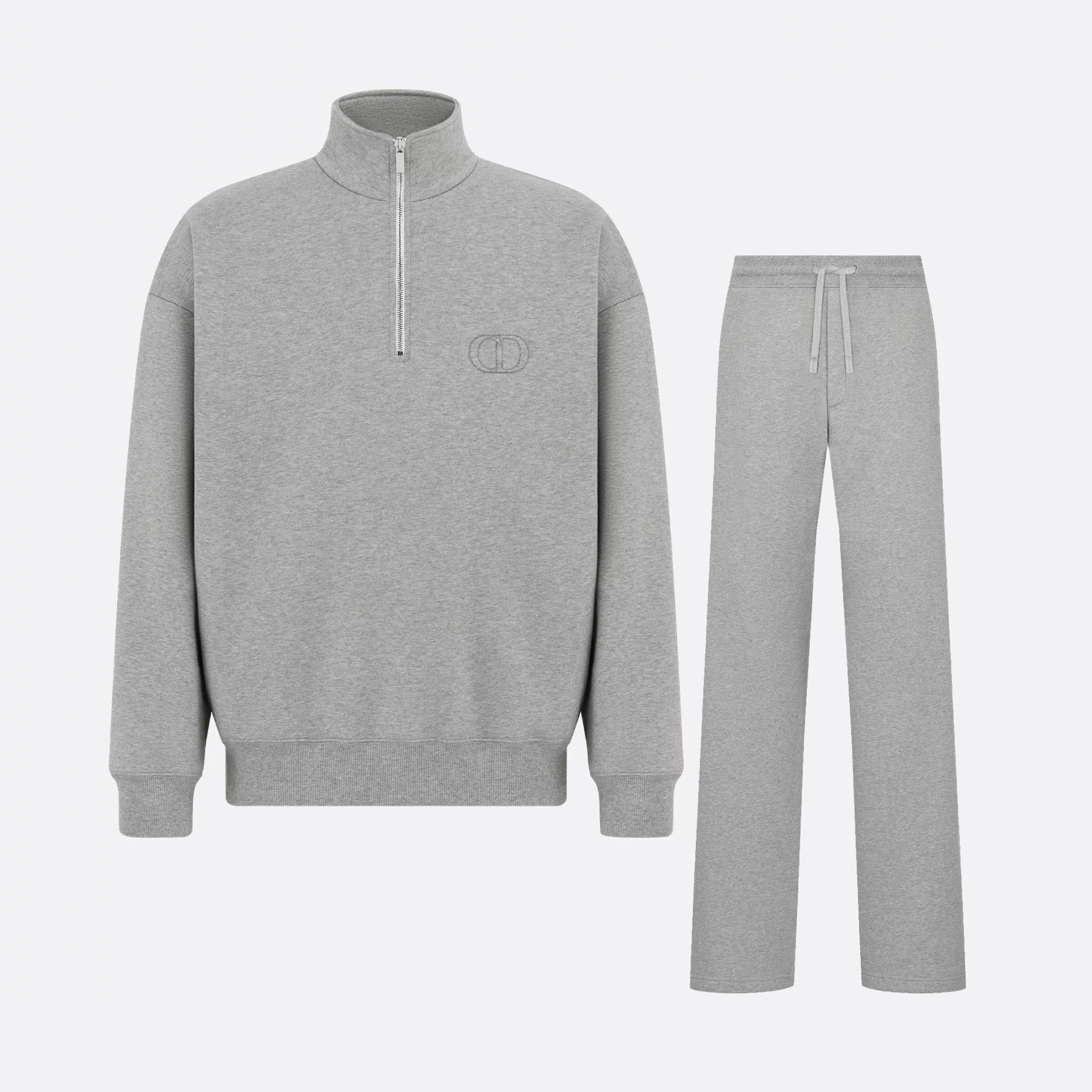 NIGO Dior Men's Spring/Autumn Solid Color Cotton Qilong Embroidered Logo Half-Zip Long-Sleeved Sweatshirt and Casual Sports Pants Set Suit #nigo77946