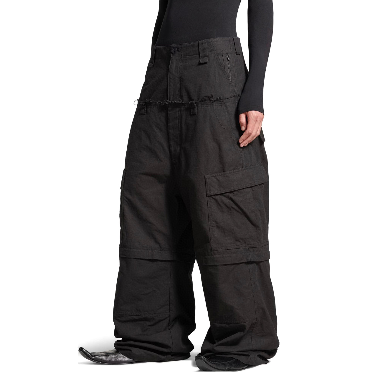 NIGO Balenciaga Men's and Women's Spring/Autumn Solid Colour Loose-Fit Wide-Leg Patchwork Work Trousers Pants #nigo77959