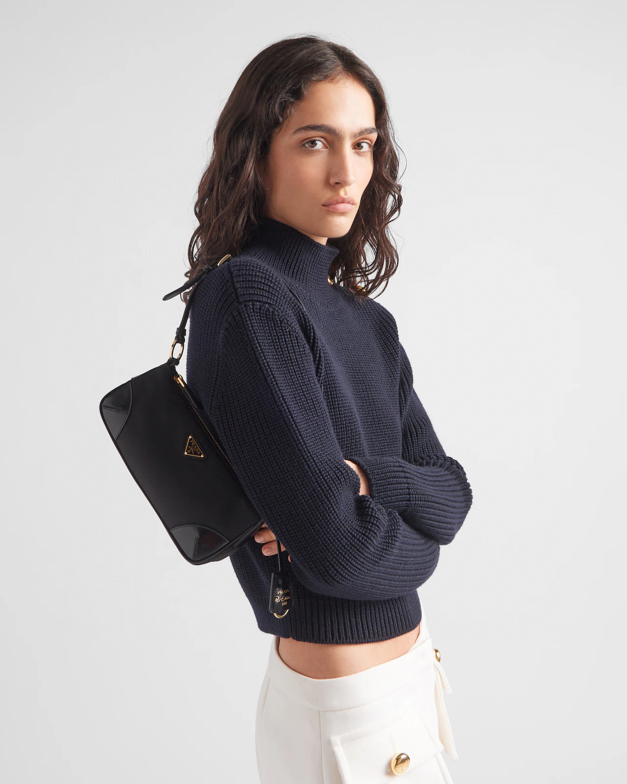 NIGO Prada Re-Edition 2002 Women's Solid Color Re-Nylon And Brushed Leather Shoulder Bag Bags #nigo77949