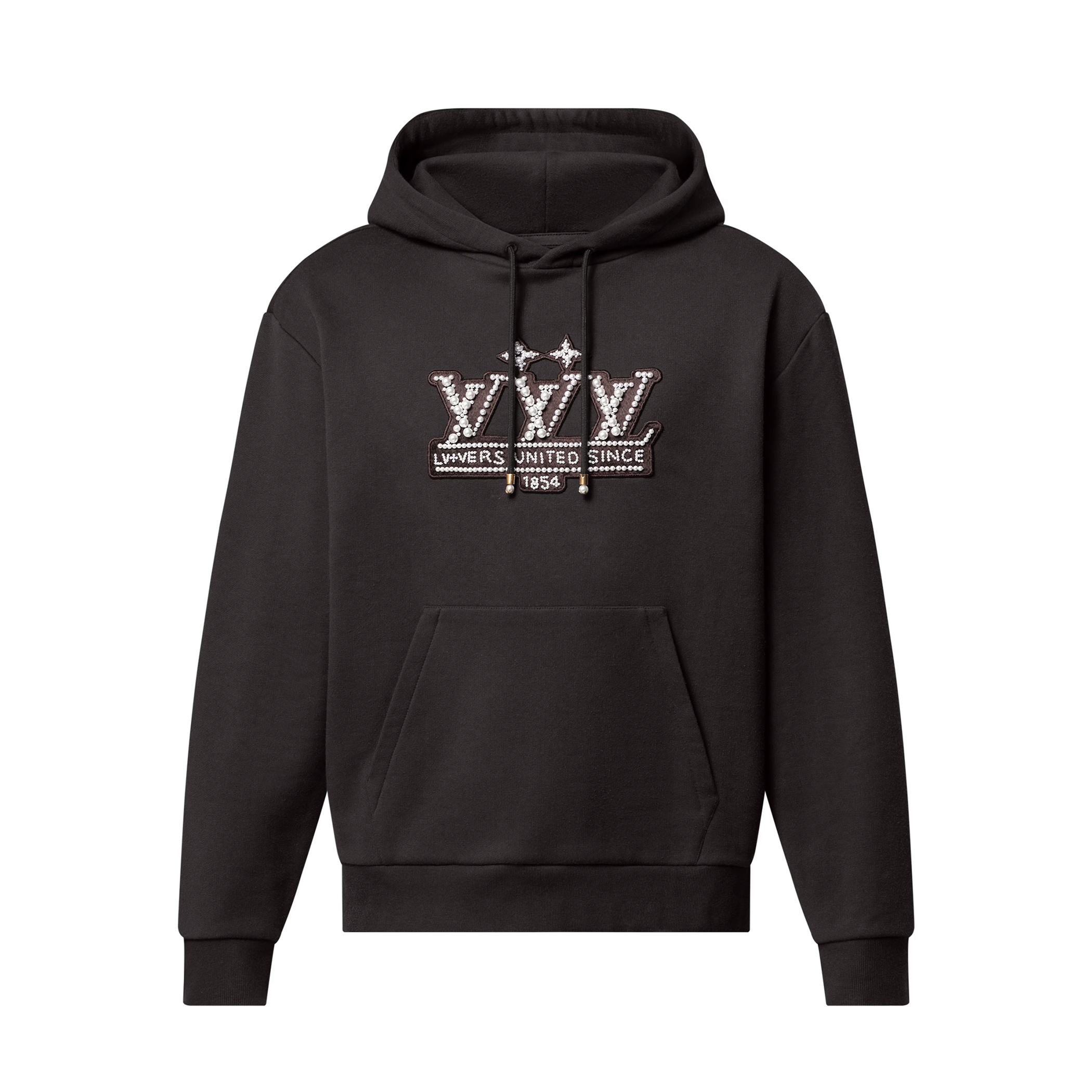 NIGO Louis Vuitton Men's Spring/Autumn Solid Color Beaded Embroidery Pattern Printed Drawstring Hooded Long Sleeve Sweatshirt #nigo77951