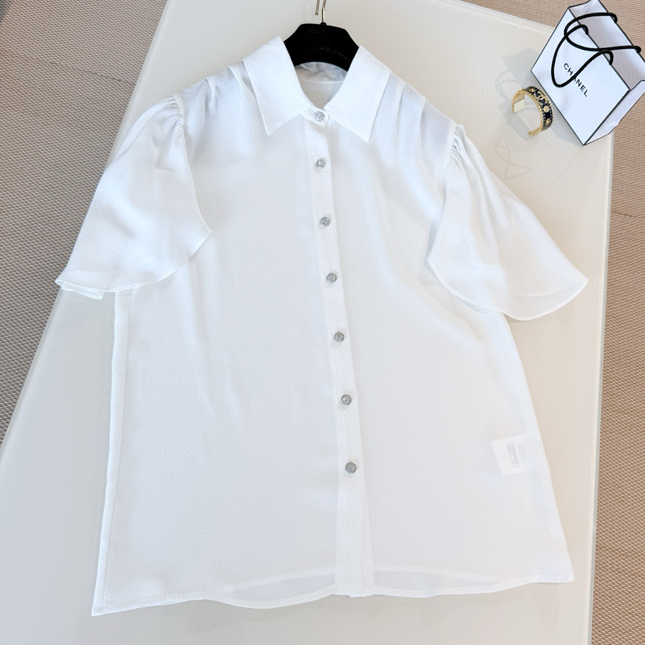 NIGO Chanel Women's Vacation Shirt And Skirt Fashionable And Elegant Set Spring And Summer Button-down Short-sleeved Shirt Pleated Skirt Suit Set Ngvp #nigo2165