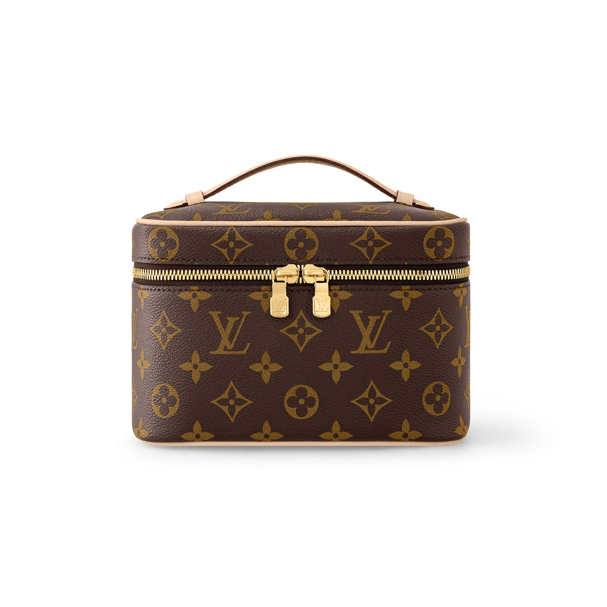 NIGO Louis Vuitton NICE Women's Brown Nice Mini Makeup Bag with LV Logo Metal Zipper Pull, Leather Handbag Makeup Bag Bags #nigo77968
