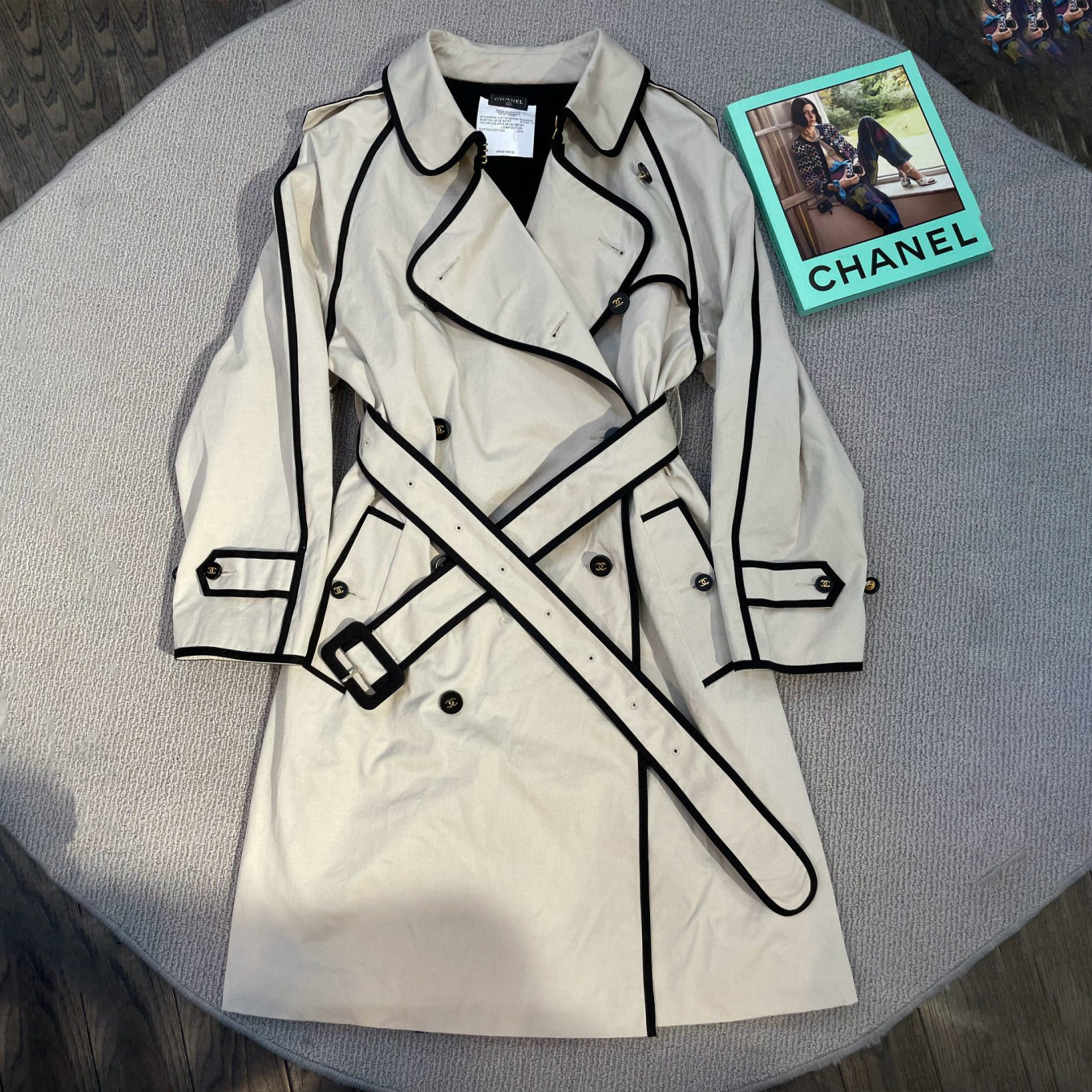 NIGO Chanel Women's Autumn/winter Fashionable Contrasting Colors Mid-length Trench Coat With Lapel Collar And Belt Casual Elegant Coat Jacket Ngvp #nigo2163