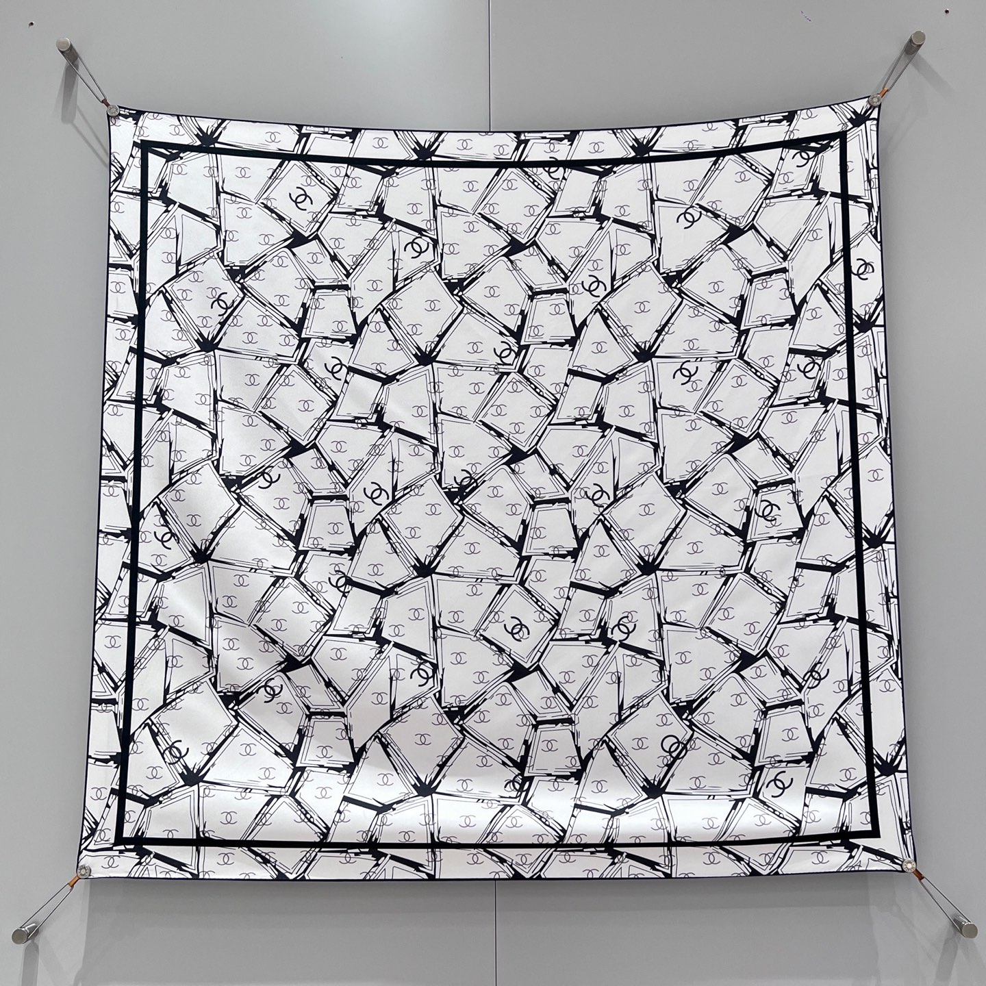 NIGO Chanel Women's Solid Color Logo Print Silk Scarf Headscarf Fashion Accessories #nigo77975