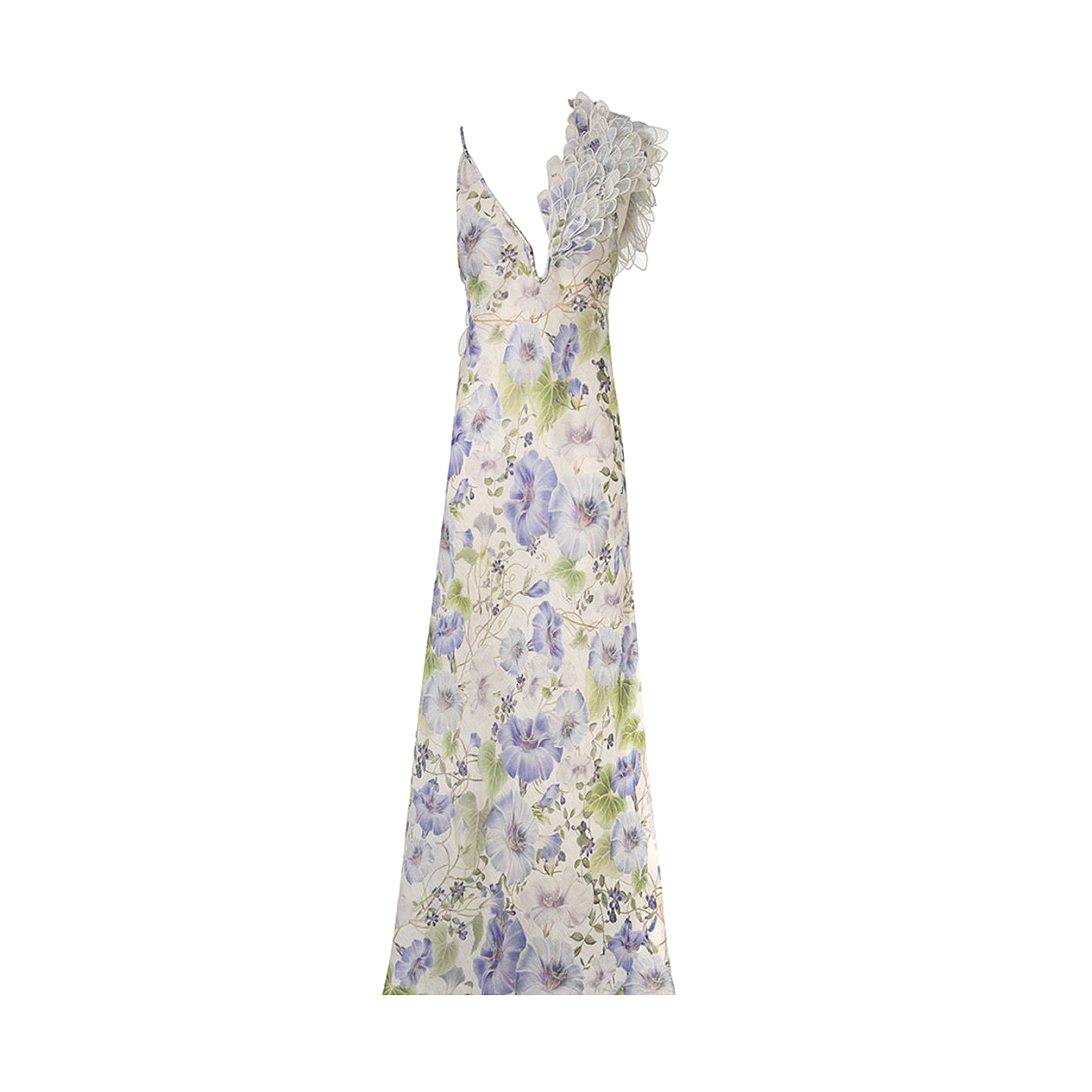 NIGO Zimmermann Women's Summer Floral Pattern Printed Three-dimensional Feather V-neck Strapless Dress #nigo77984
