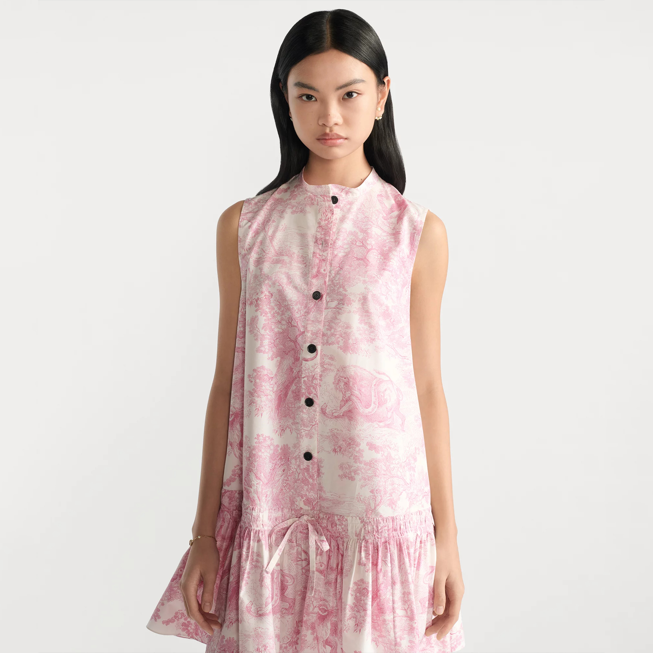 NIGO Dior Dioriviera Short Dress Women's Spring/summer Pink And Black Printed Short Button Dress Dresses Ngvp #nigo2174