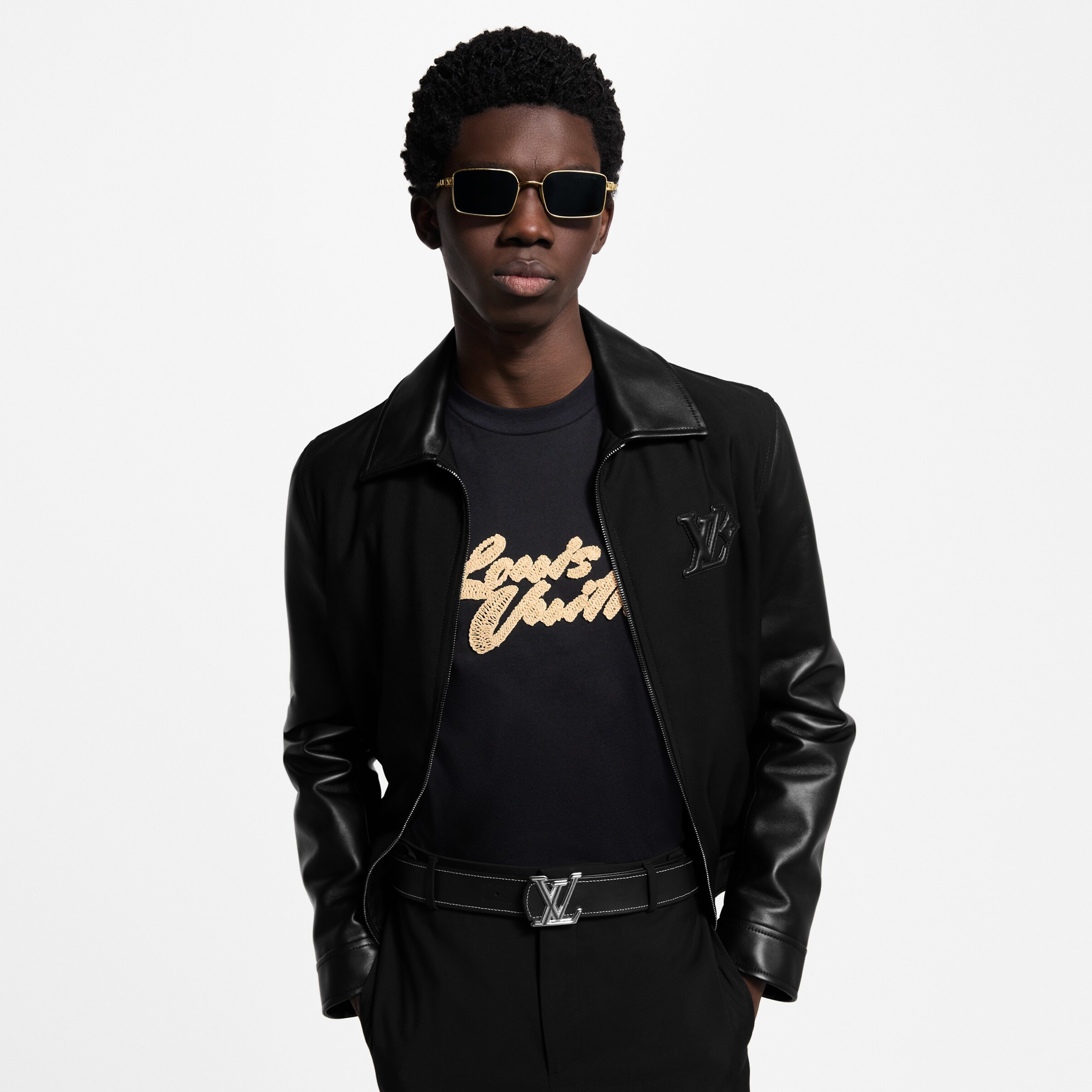 NIGO Louis Vuitton Men's Solid Color Autumn/Winter Logo Print Sheepskin Patchwork Long Sleeve Zipper Jacket #nigo77971