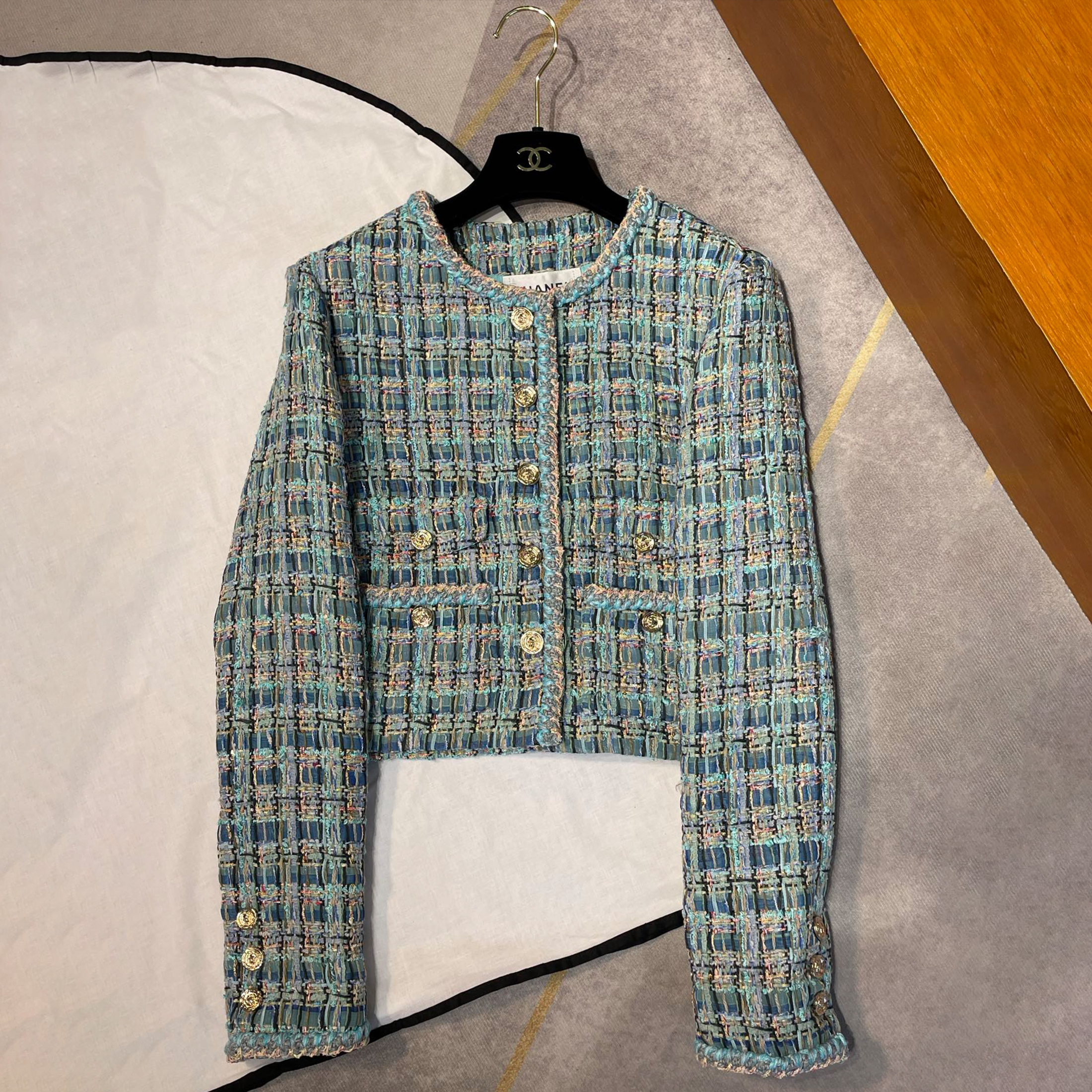 NIGO Chanel Fashionable Women's Woven Patchwork Tweed Short Jacket With Pockets For Autumn And Winter Ngvp #nigo2167