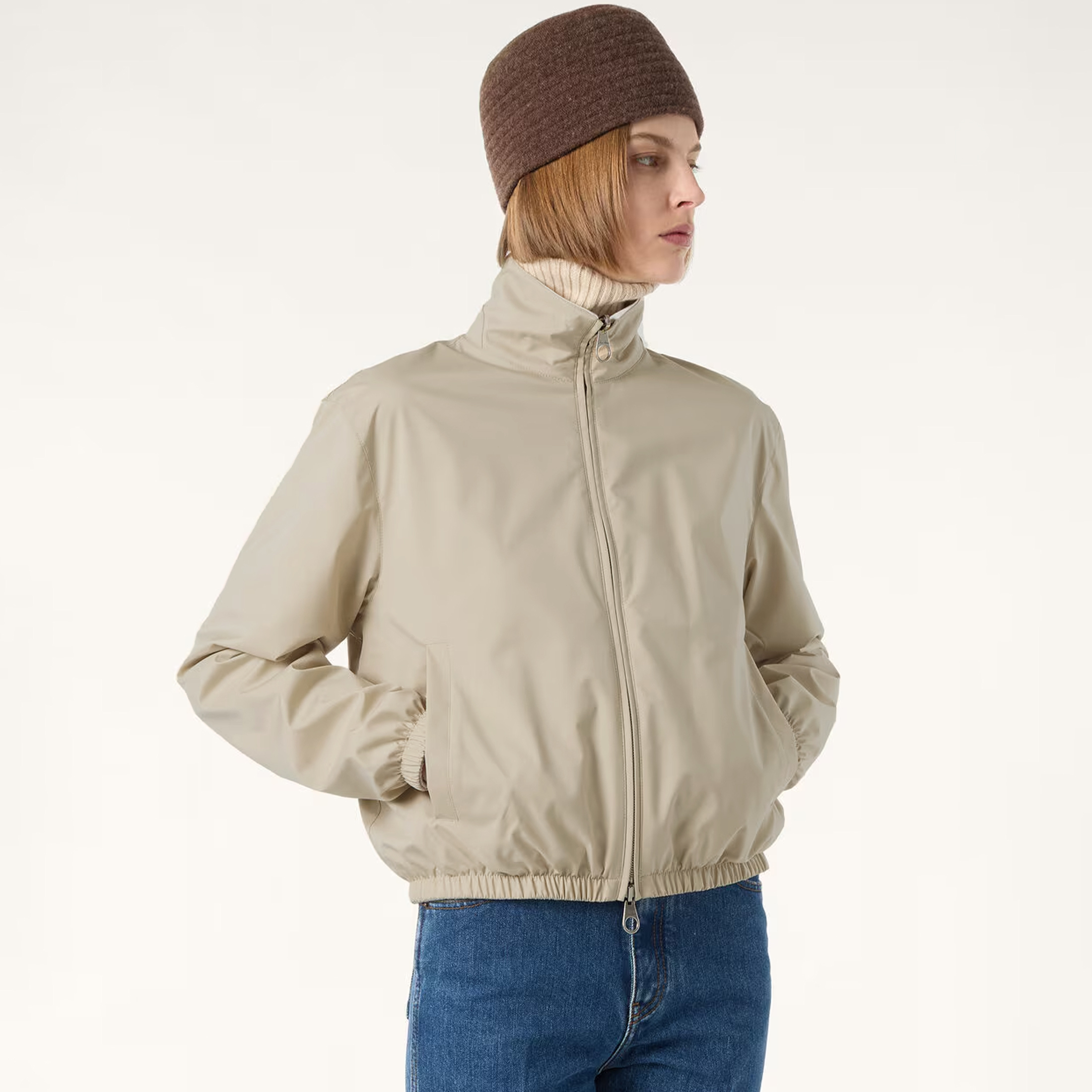 NIGO Loro Piana Women's Double-sided Pilot Jacket Pink And White Stand-up Collar Zipper Short Jacket Fashionable Casual Trendy Coat Ngvp #nigo2179