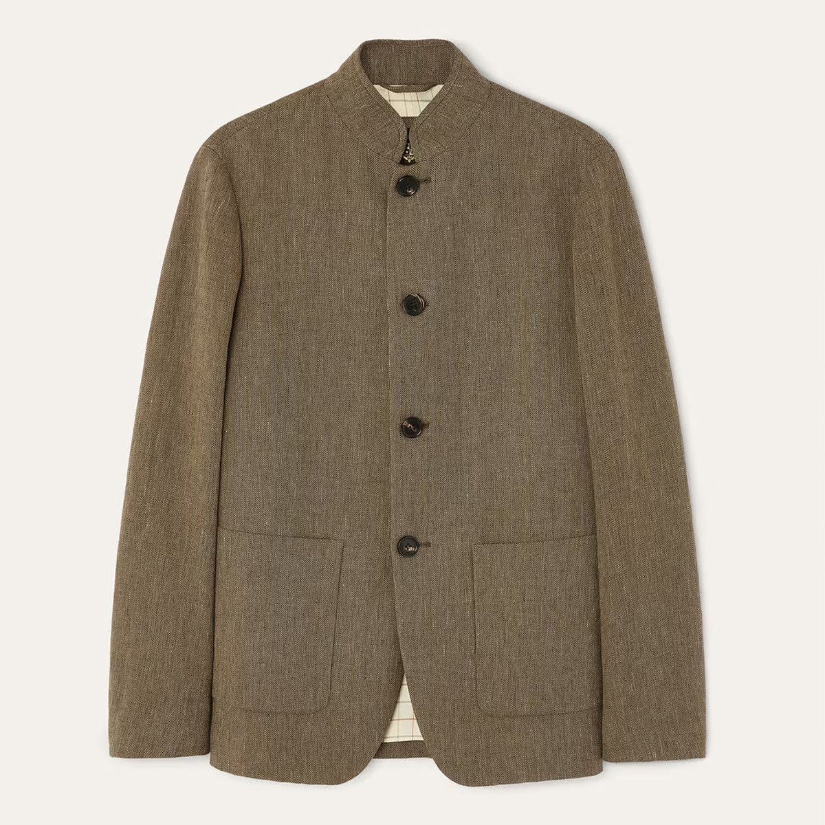 NIGO Loro Piana Spagna Women's Spring/autumn Collared Single-breasted Brown Linen Cotton Jacket Fashionable Casual Suit Ngvp #nigo2177