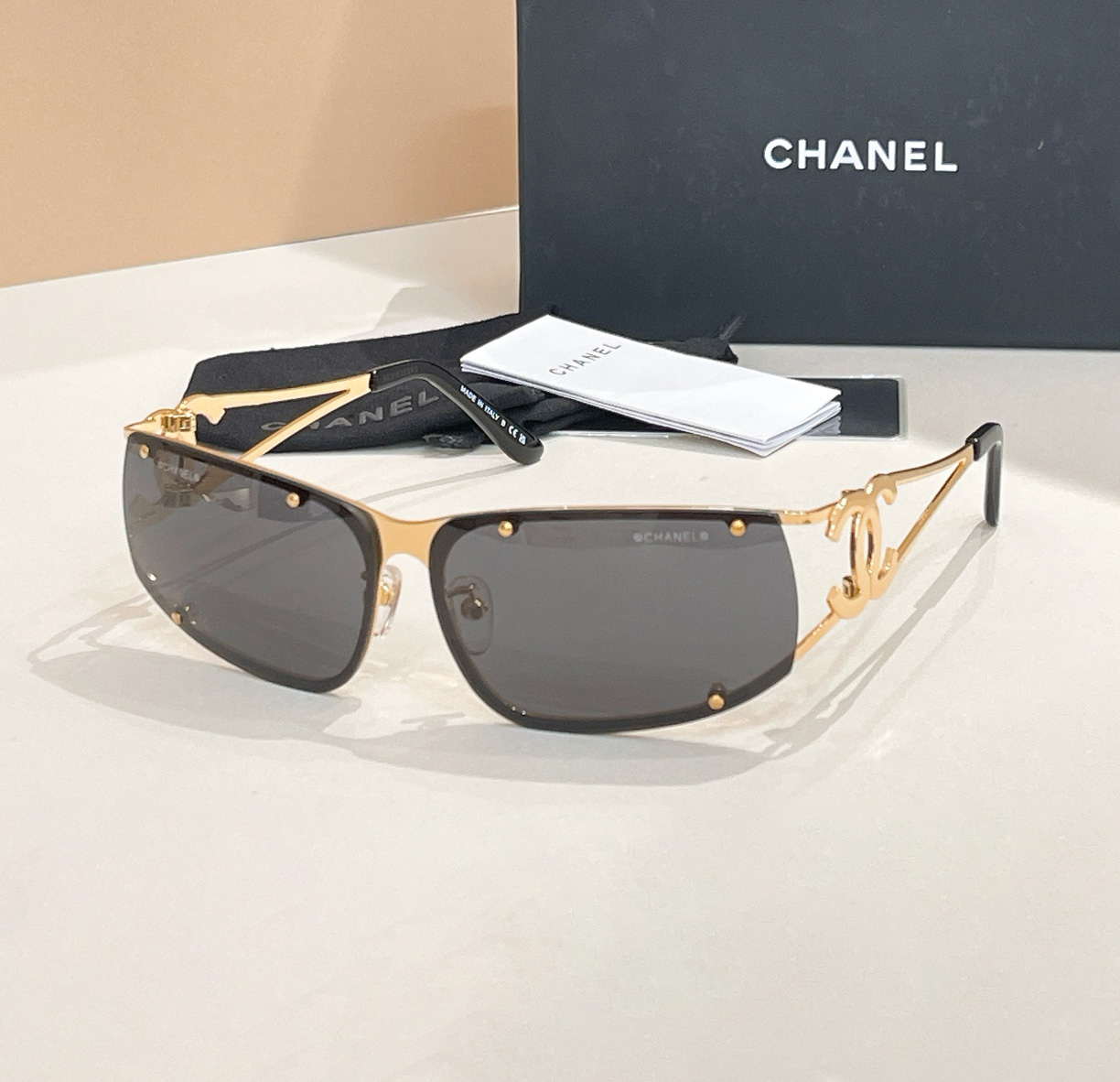NIGO Chanel Men's And Women's Openwork Sunglasses Irregular Shaped Metal Sunglasses Eyeglasses Glasses #nigo77998