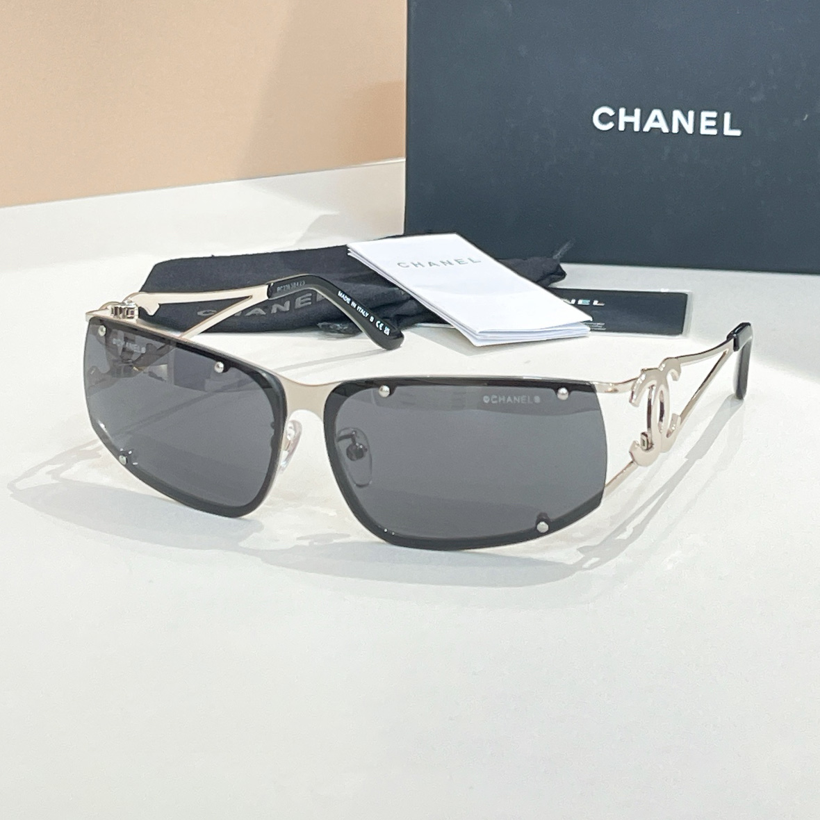 NIGO Chanel Men's And Women's Openwork Sunglasses Irregular Shaped Metal Sunglasses Eyeglasses Glasses #nigo77998