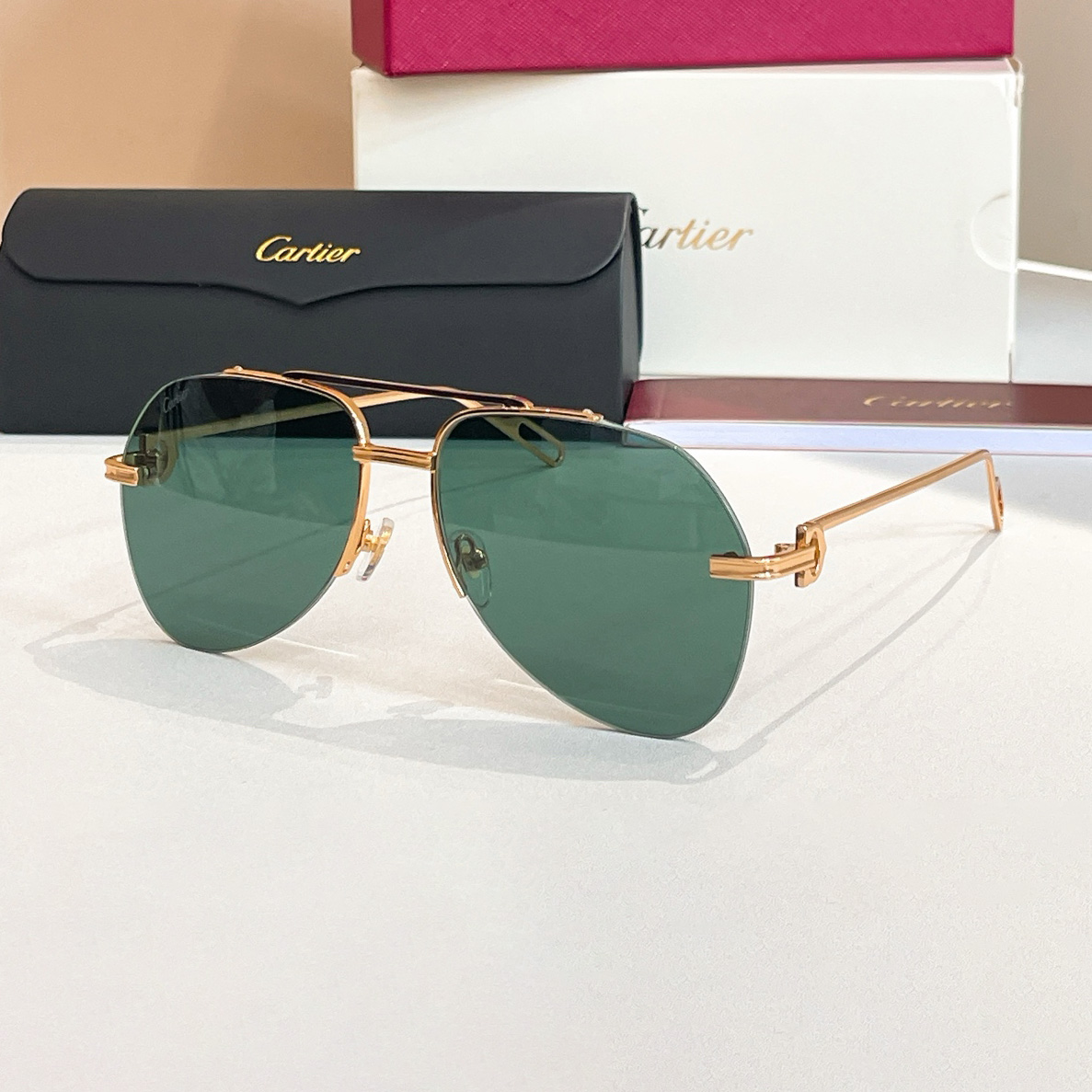 NIGO Panthère de Cartier Men's And Women's Metal Striped Sunglasses Eyeglasses Glasses #nigo77997